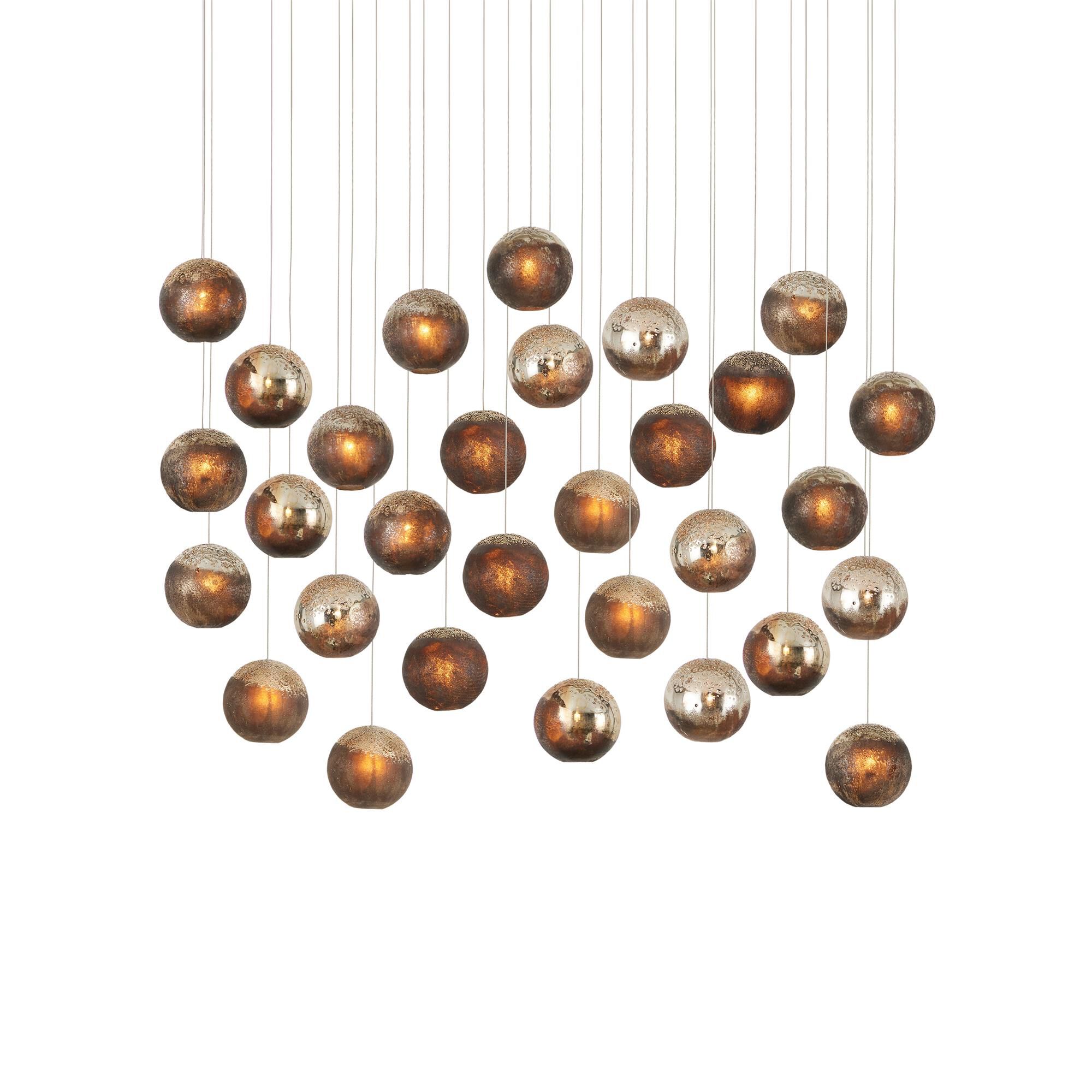 Shown in Antique Silver/Antique Gold/Matte Charcoal/Silver finish and Antique Gold/Black/Glass shade