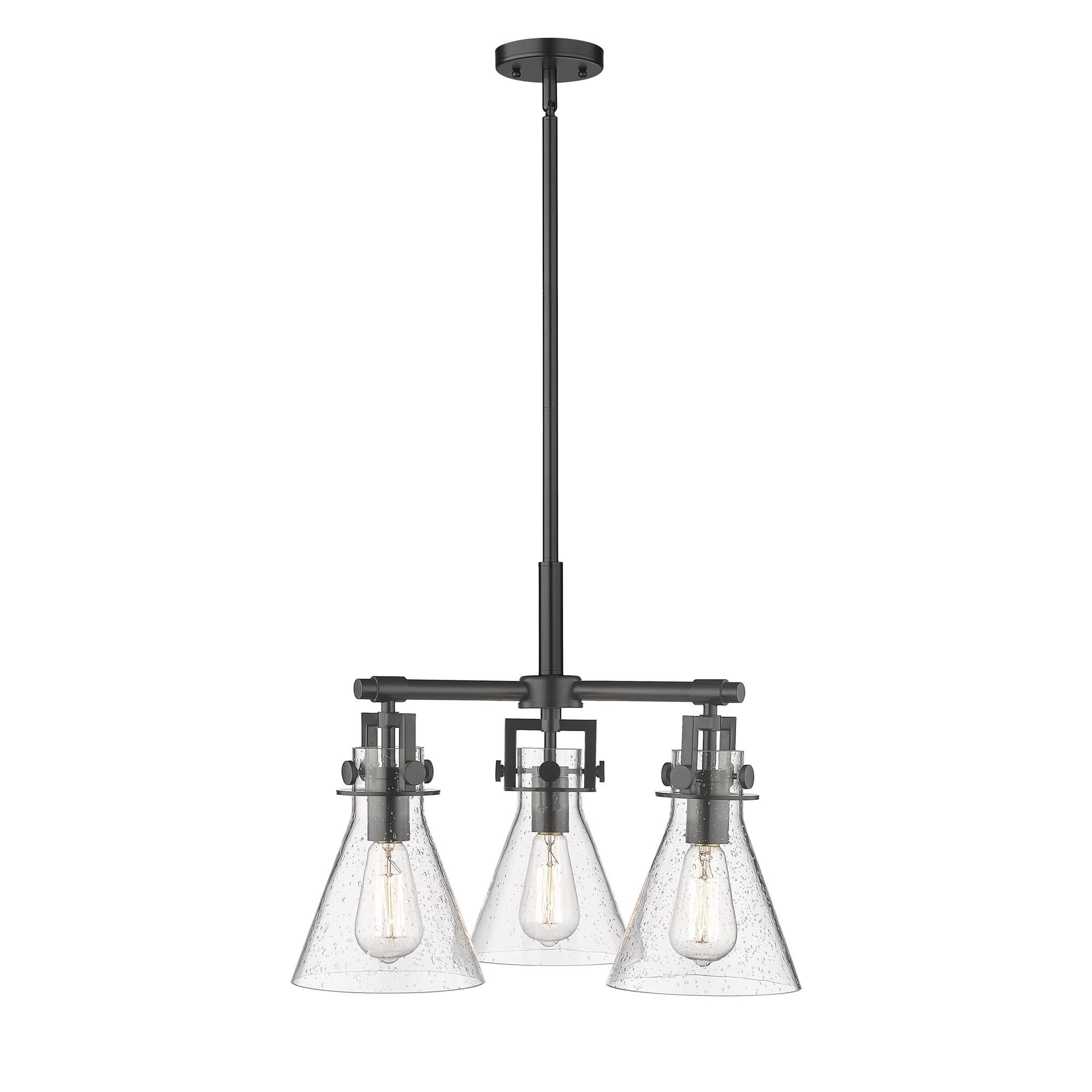 Shown in Matte Black finish and Seedy glass