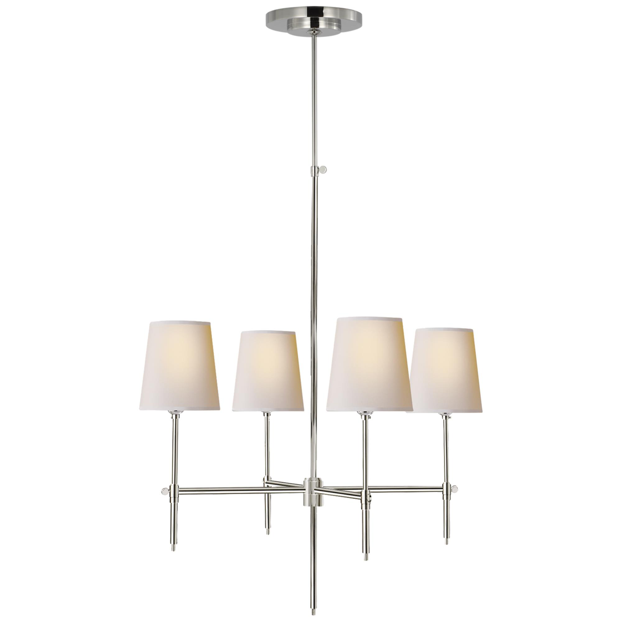 Shown in Polished Nickel finish and Natural Paper shade 