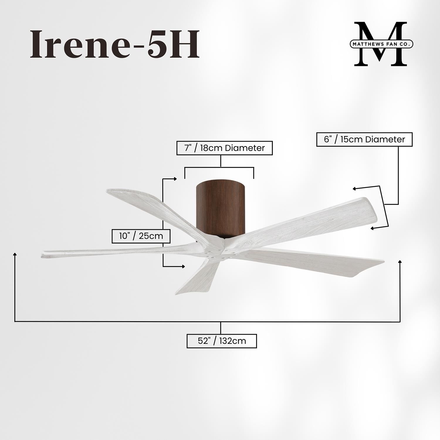 Irene 52 Inch Flush Mount Fan by Matthews Fan Company