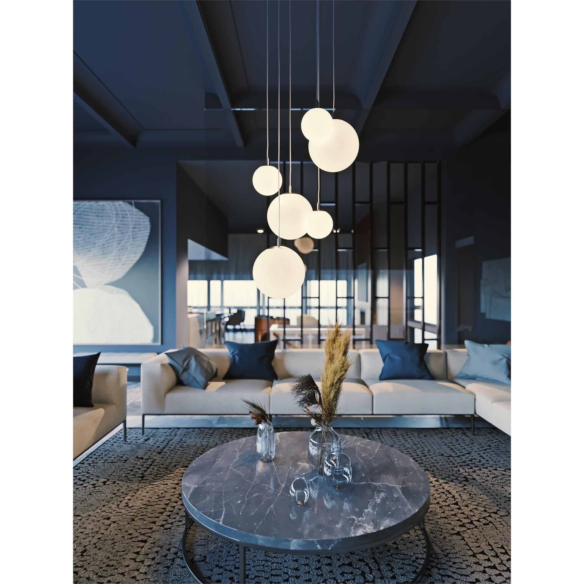 Shown in Black finish and White glass