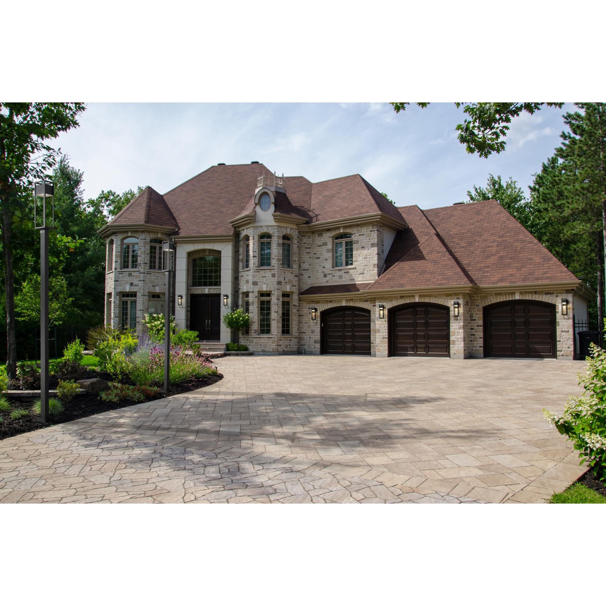 Shown in Black finish and Glass shade