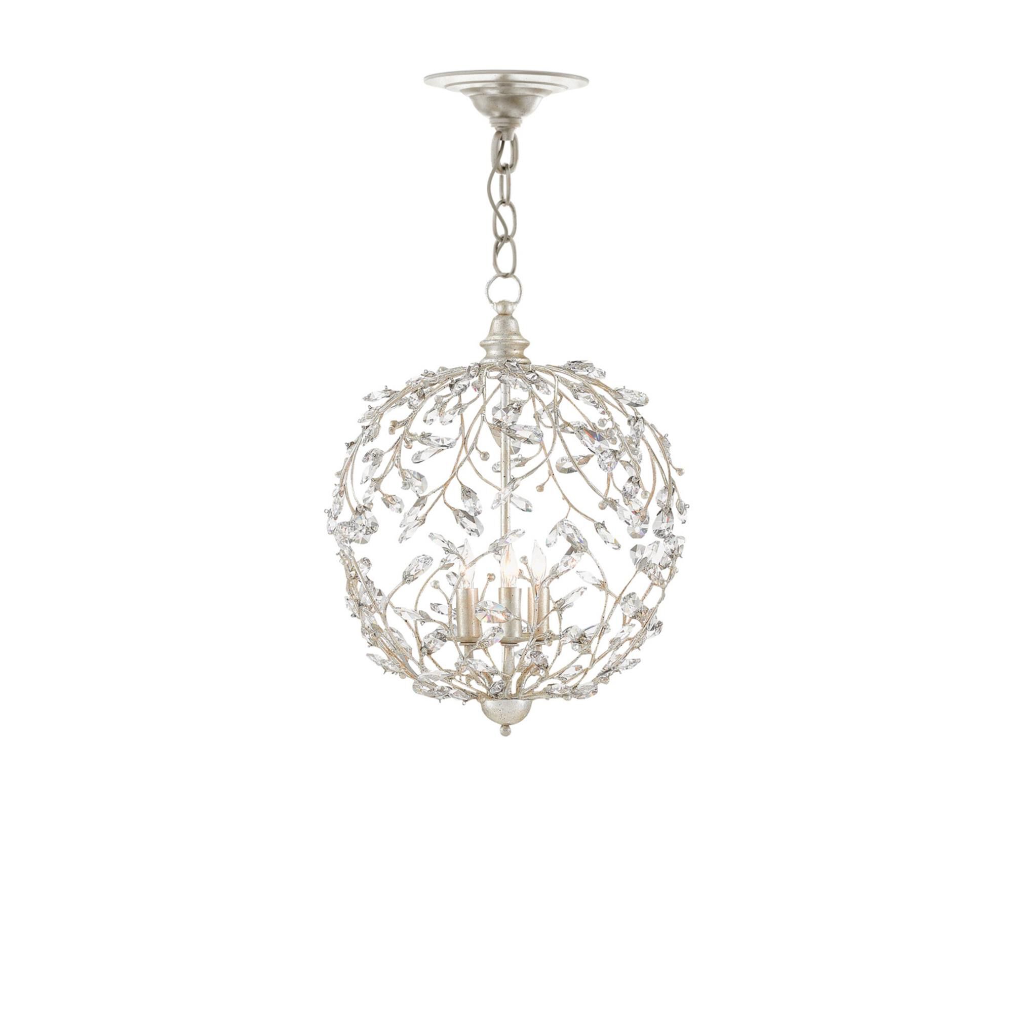 Crystal Bud Sphere 13 Inch Large Pendant,