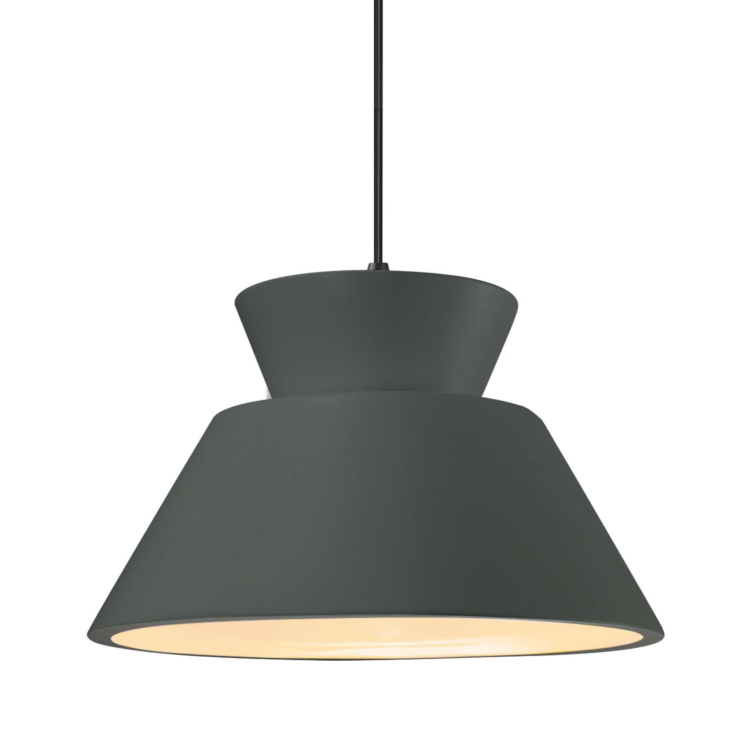 Shown in Matte Black finish and Pewter Green shade