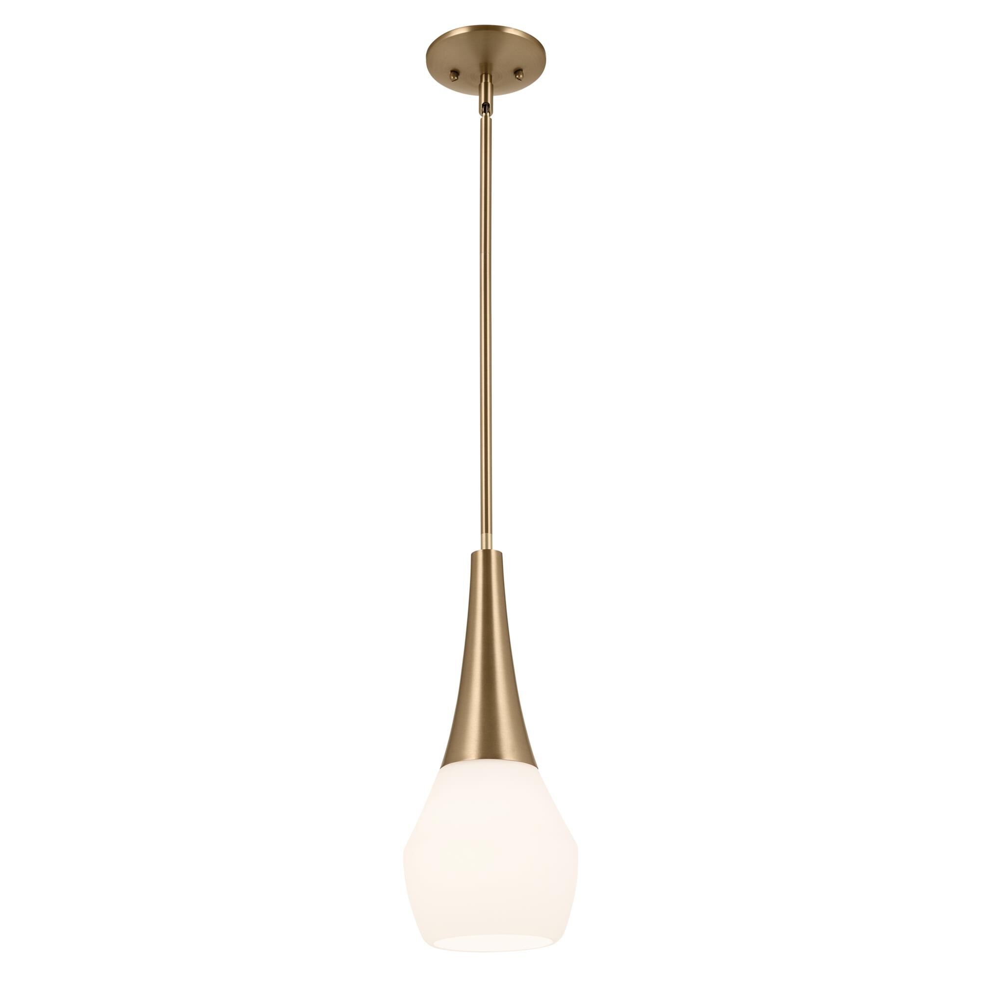 Shown in Champagne Bronze finish and Satin Etched Cased Opal glass