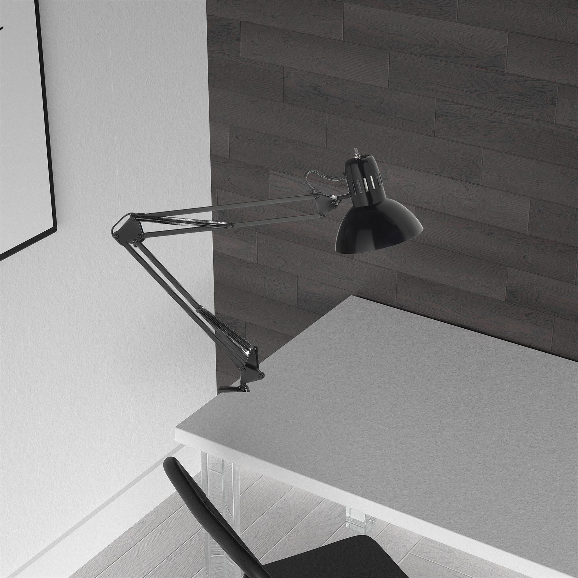 Shown in Black finish and Black Metal Dome shade