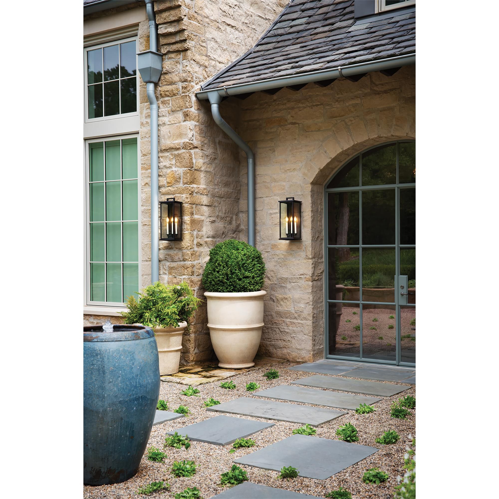 Shown in Black finish and Clear Beveled glass