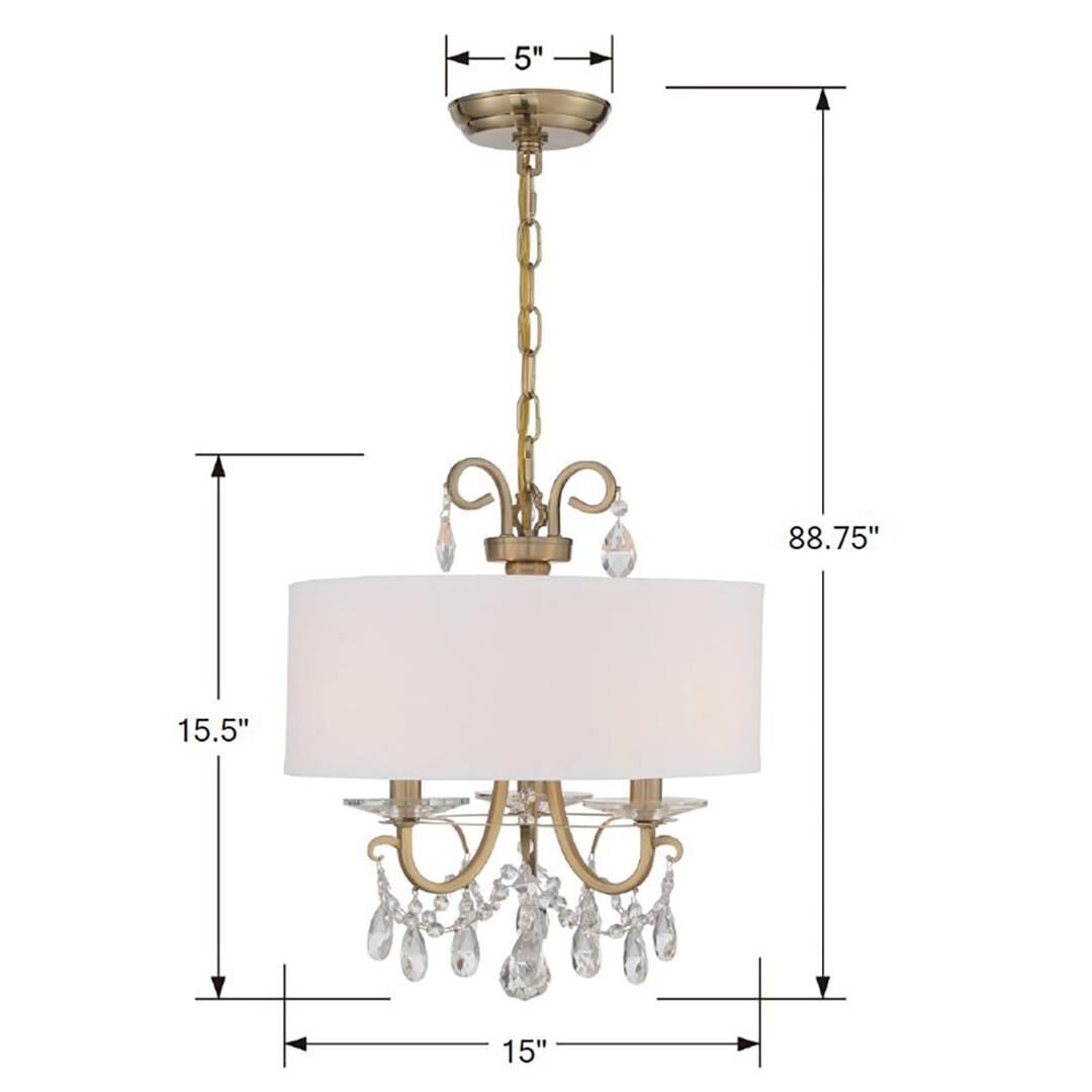 Othello 15 Inch 3 Light Mini Chandelier by Crystorama