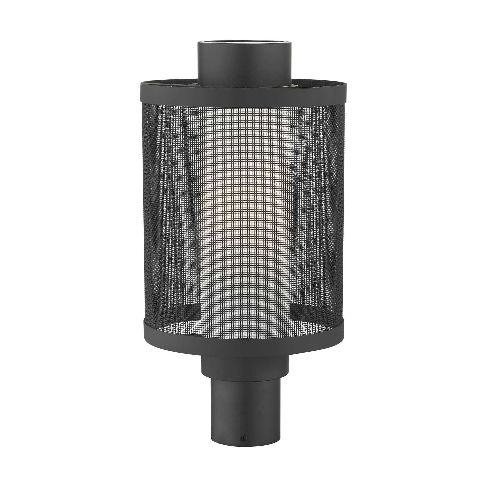 Shown in Textured Black finish and Textured Black Stainless Steel Mesh With Satin Opal White glass and Textured Black Stainless Steel Mesh With Satin Opal White Glass shade