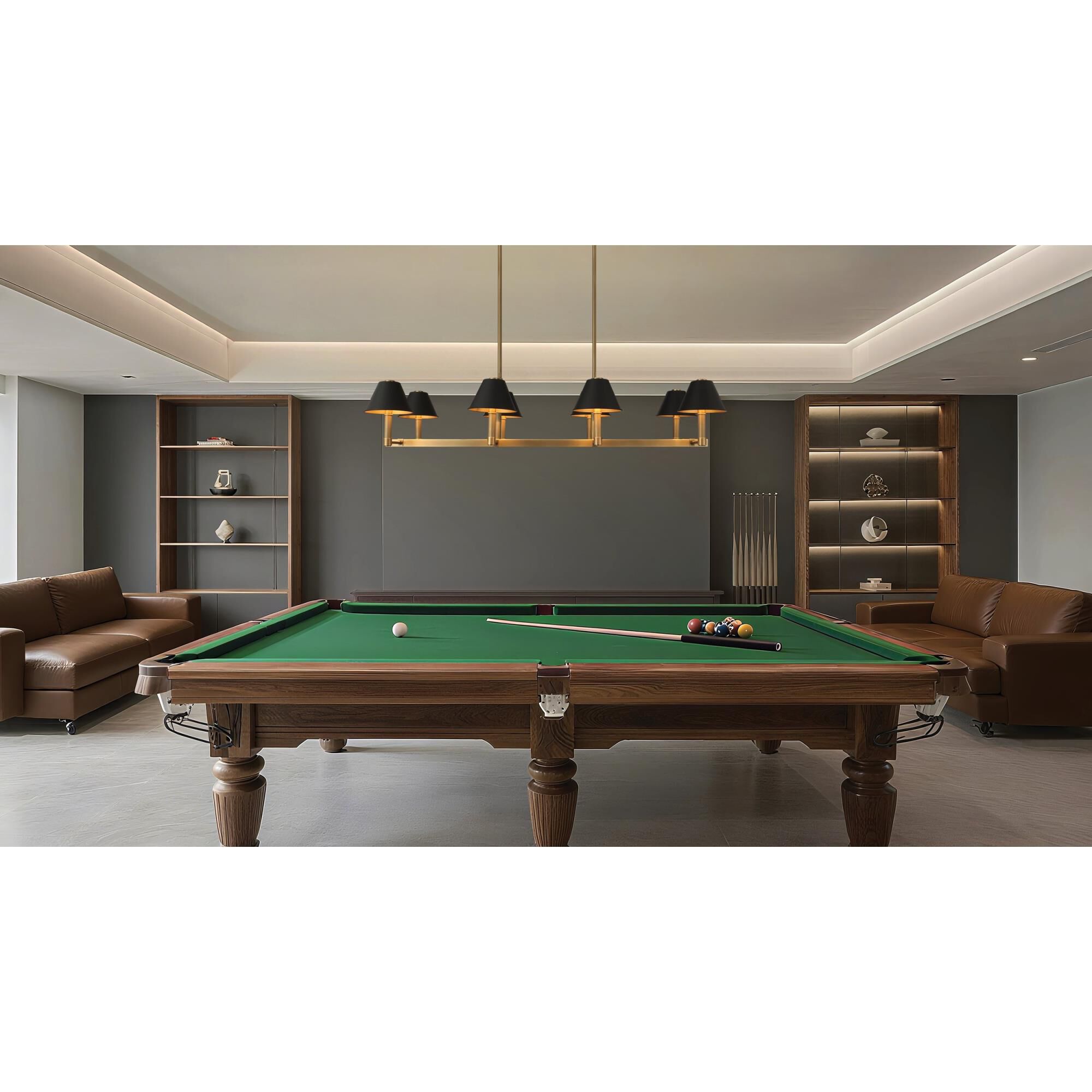 Shown in Natural Brass finish and Matte Black, Gold shade