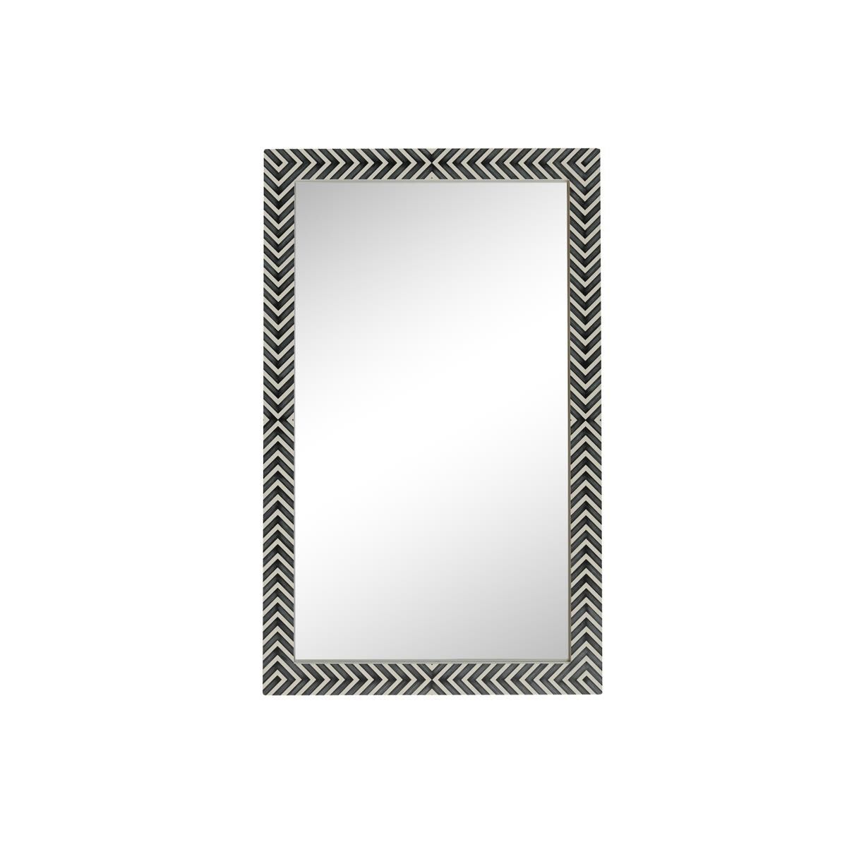 Rectangular mirror 48x30 inch in chevron Wall Mirror by Elegant Decor