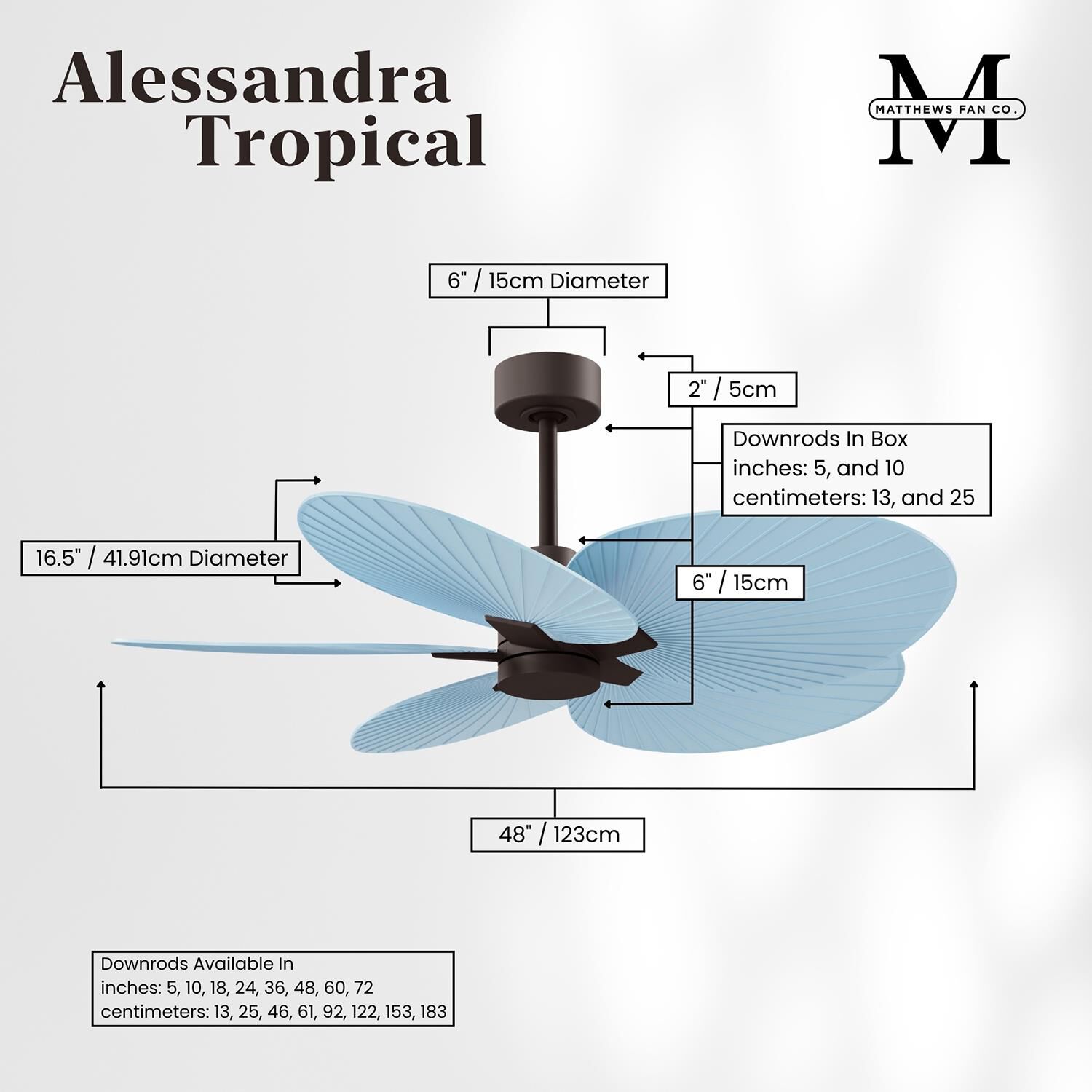 Alessandra Tropical 48 Inch Ceiling Fan by Matthews Fan Company