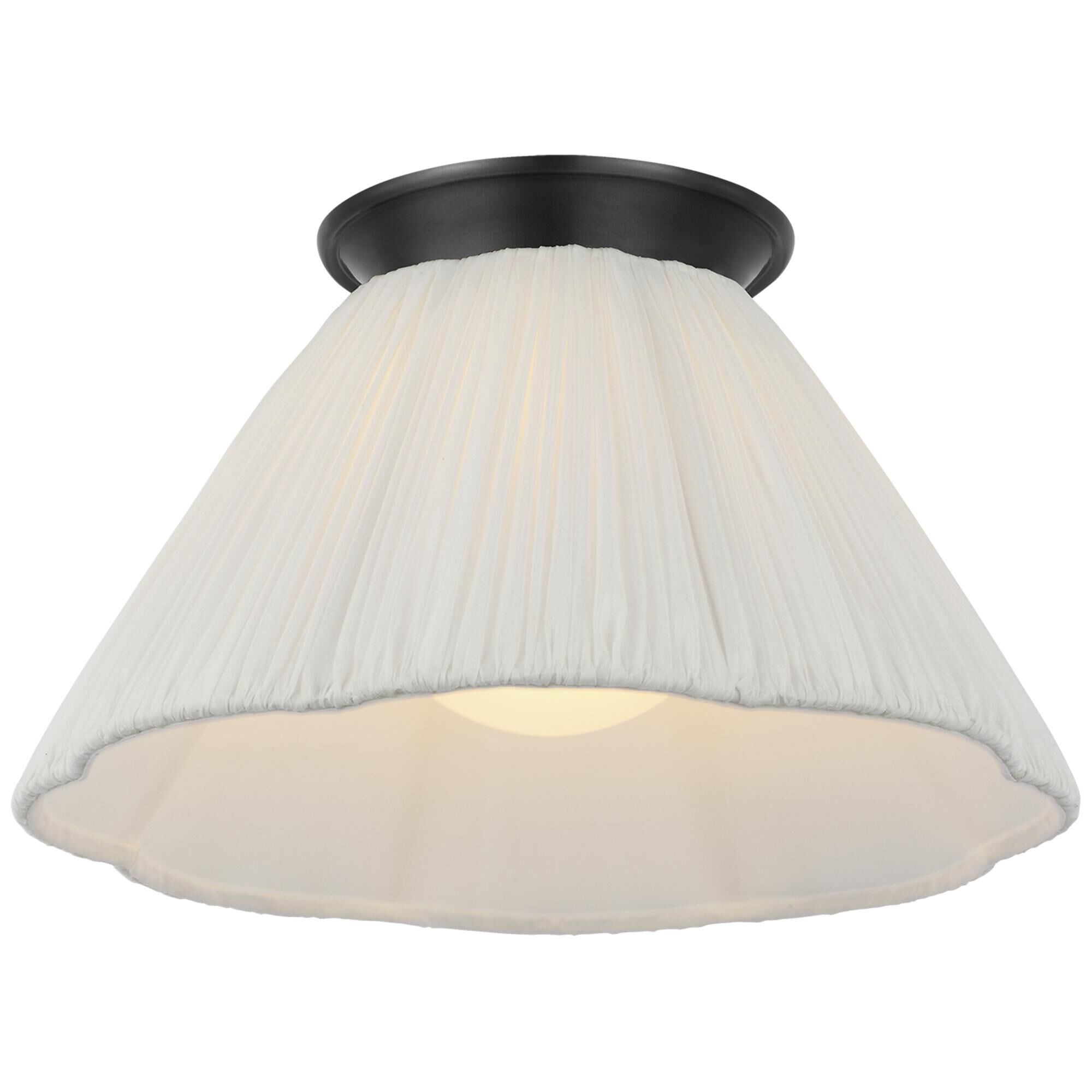 Shown in Bronze finish and Scalloped Silk Pleated shade