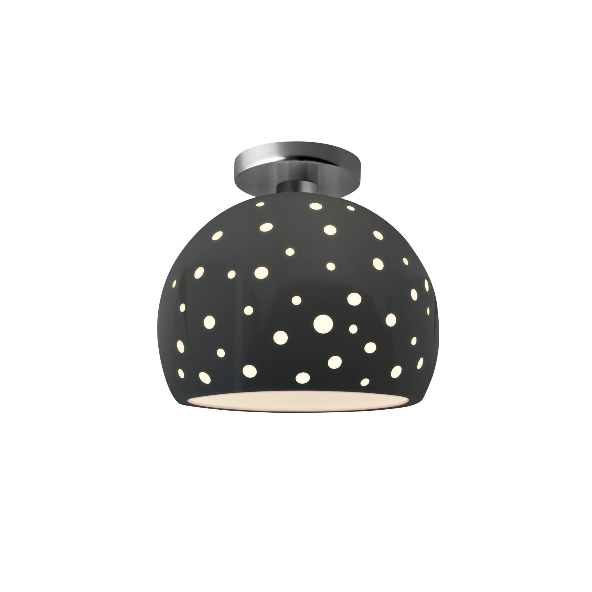 Perforated Globe 10 Inch Semi Flush Mount by Justice Design Group