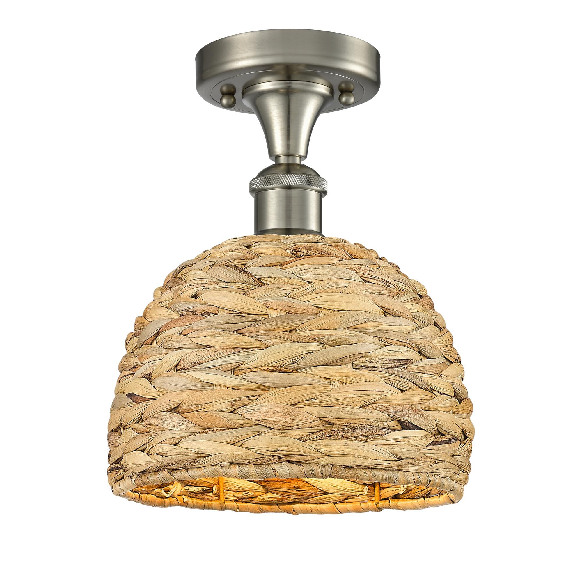 Shown in Satin Nickel finish and Natural shade