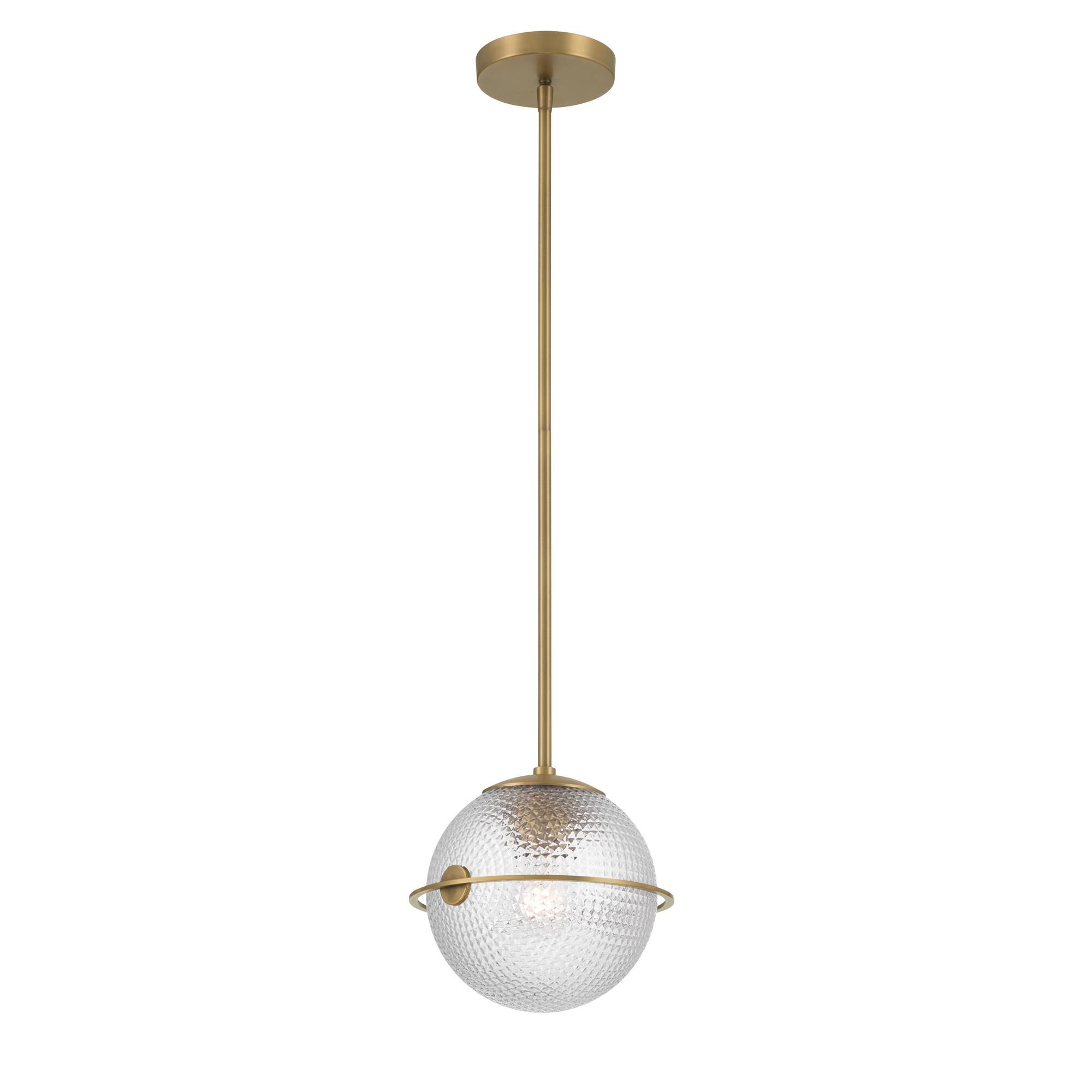 Shown in Legacy Brass finish and Clear Square Textured glass