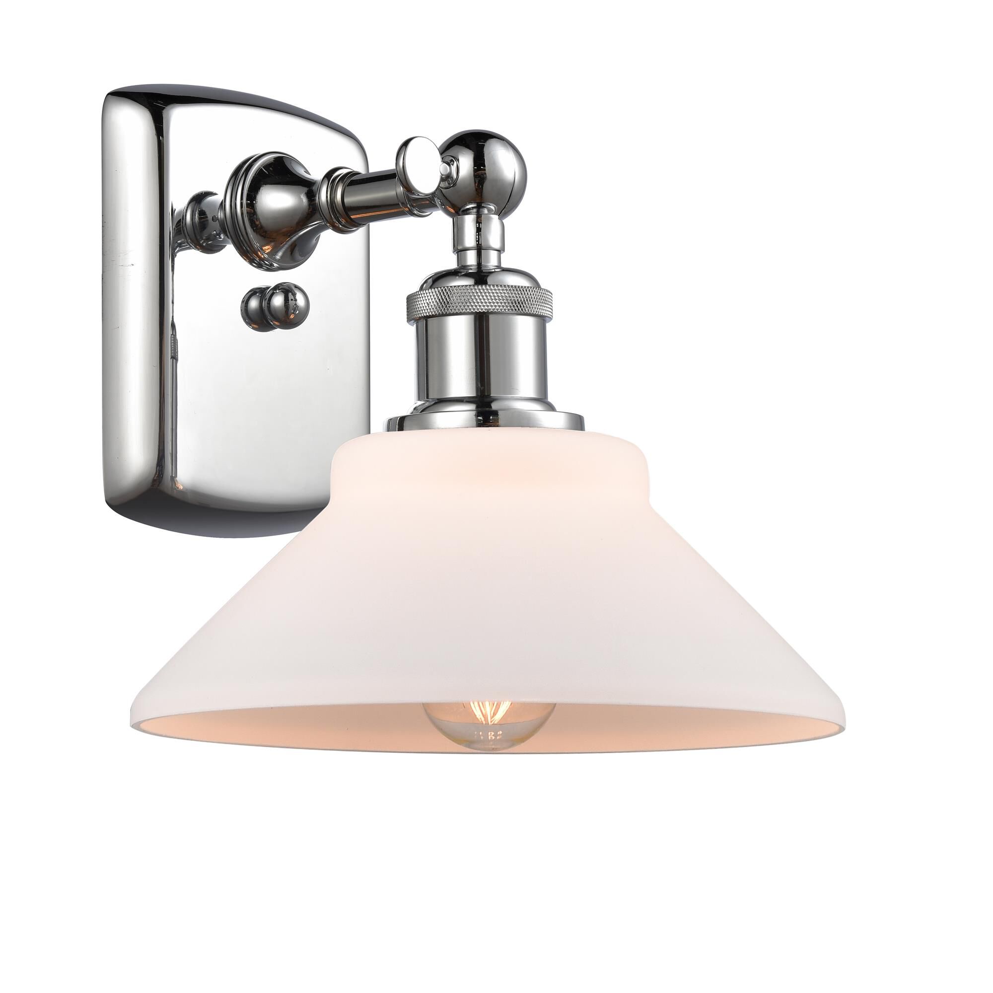 Shown in Polished Chrome finish and Matte White - Disc glass