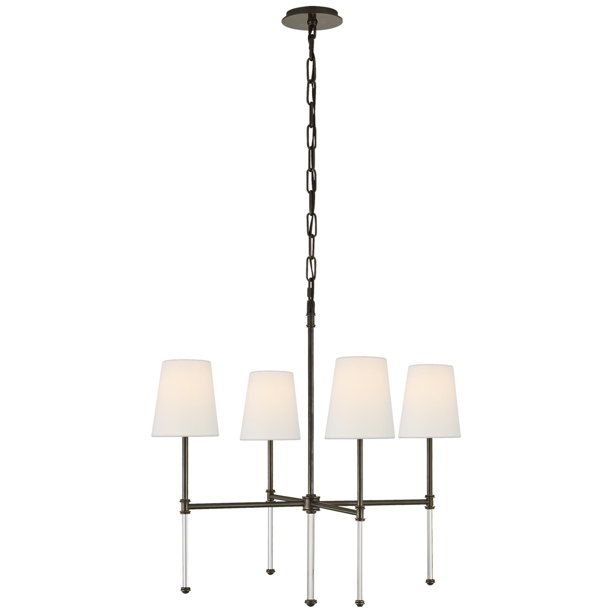Shown in Bronze finish and Linen shade
