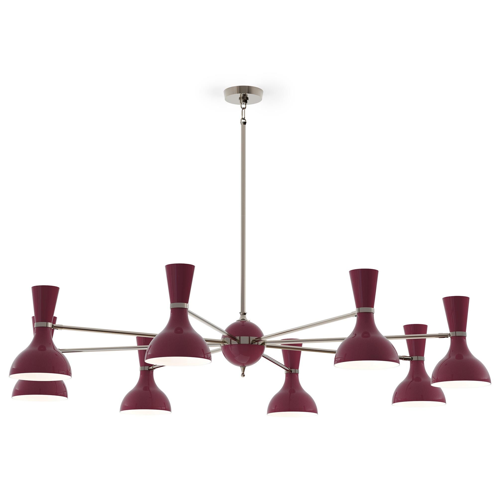 Shown in Polished Nickel finish and Sugar Plum shade
