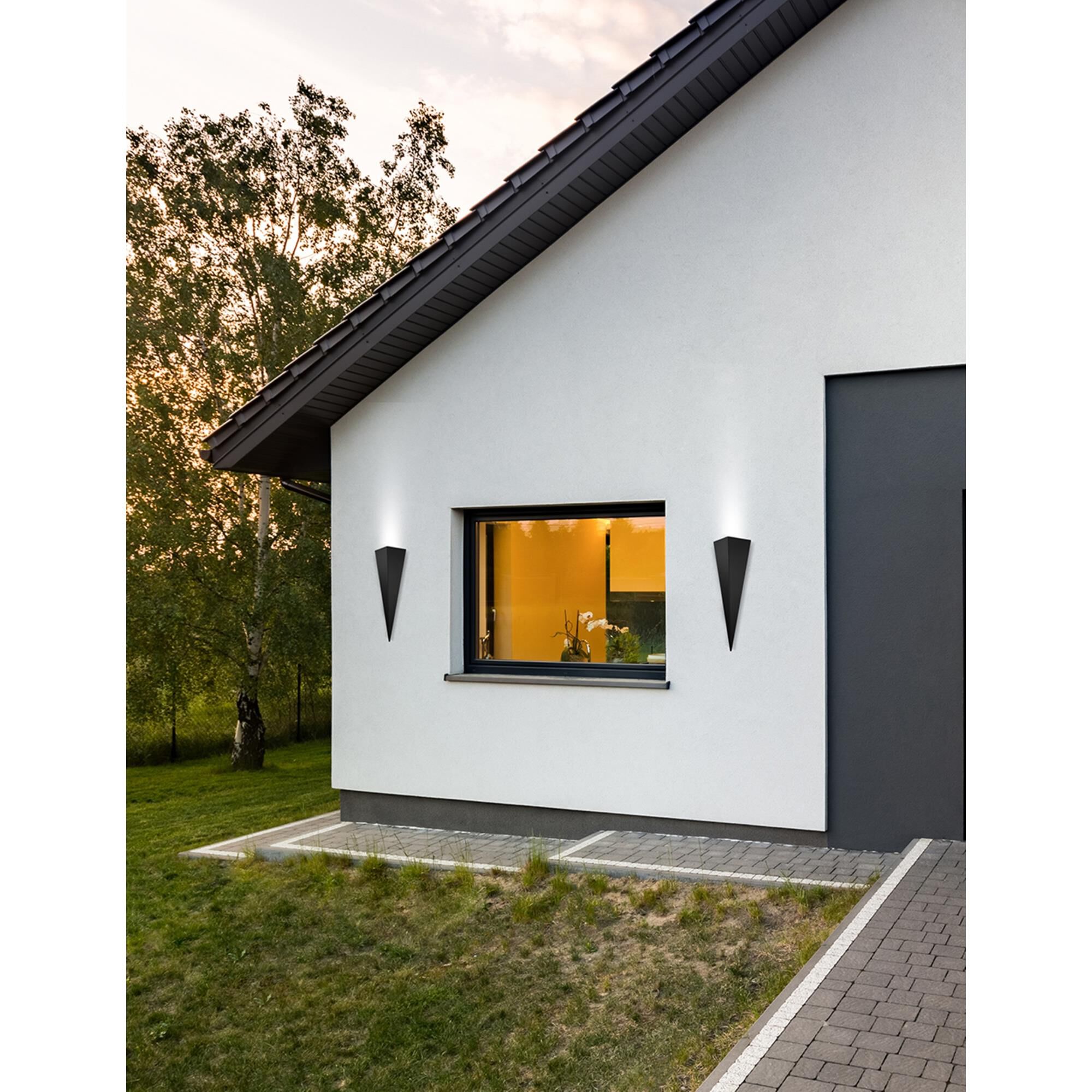 Shown in Matte Black finish and Matte Black shade