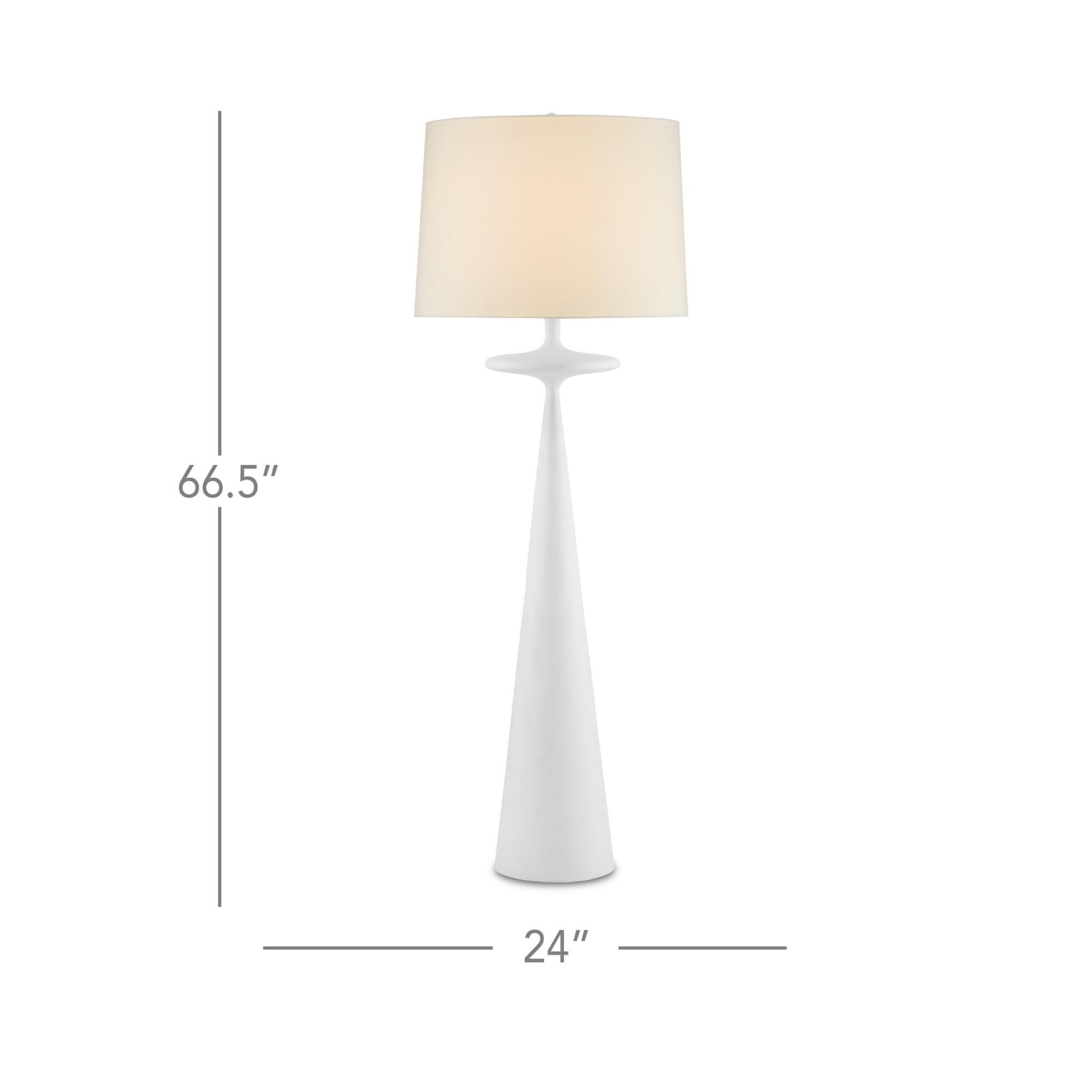 Shown in Gesso White finish and Off-White Linen shade