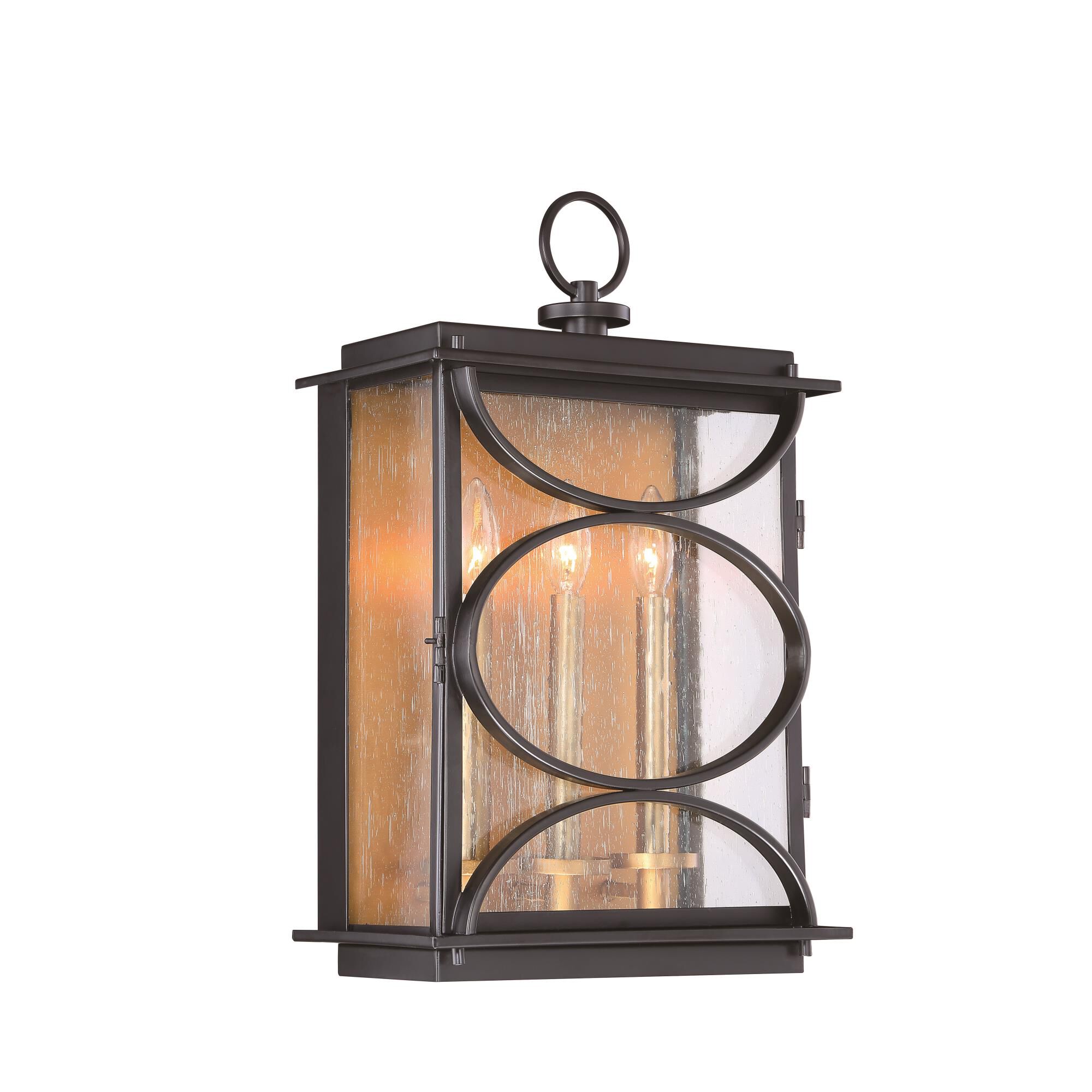 Shown in Midnight/Patina Aged Brass finish and Clear Seeded glass and Glass shade
