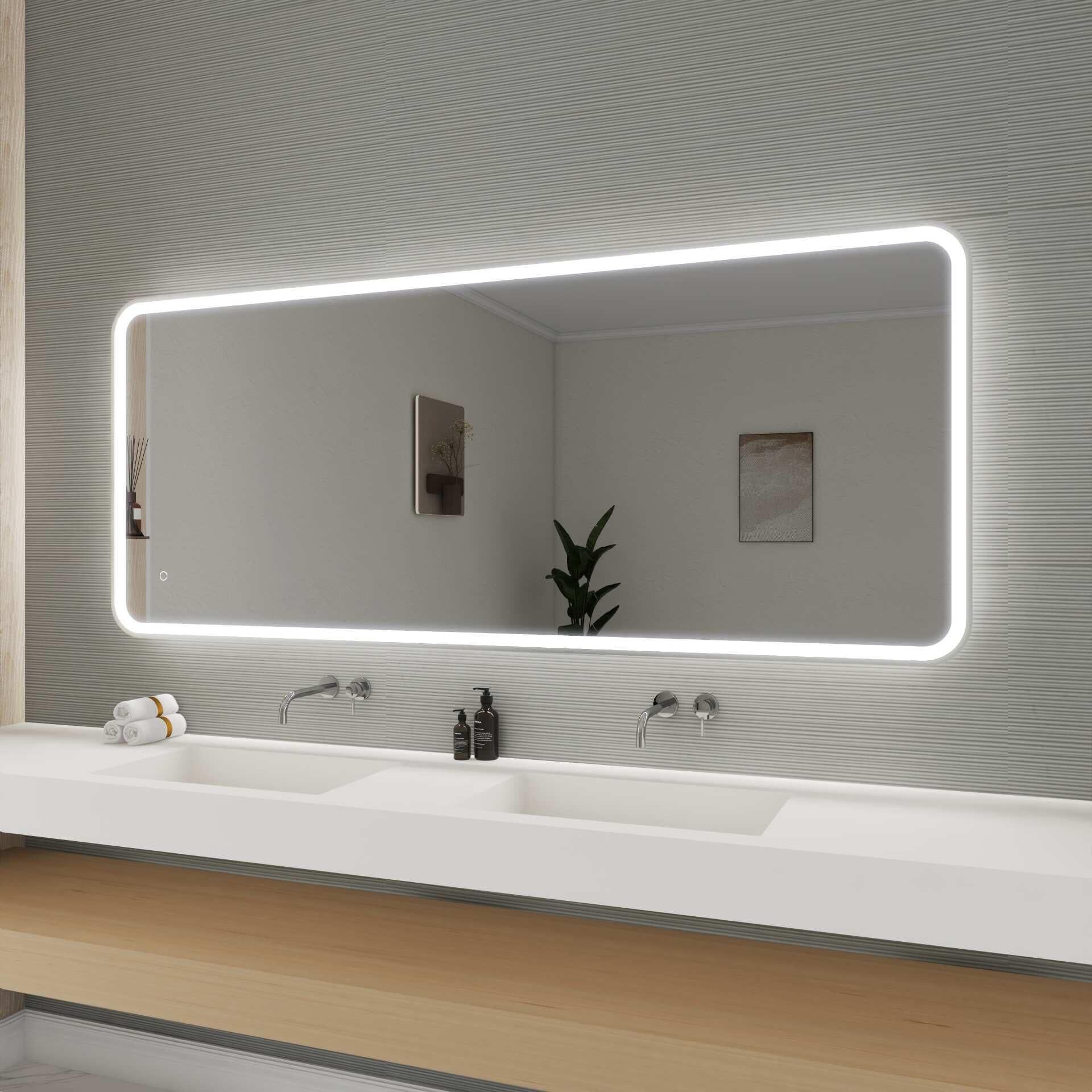 Harmoni 72 Inch Rectangular LED Lighted Mirror by Elegant Decor