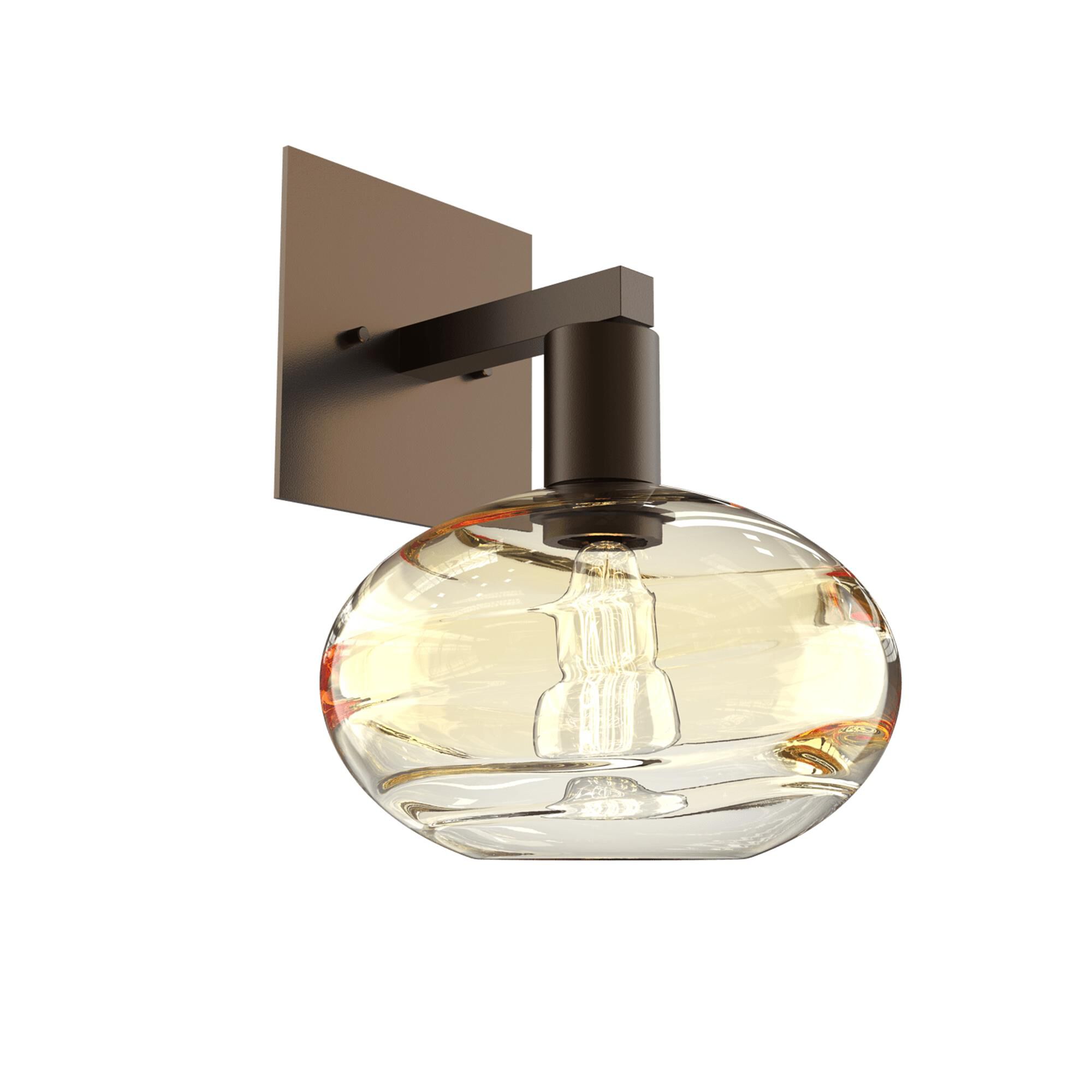 Shown in Flat Bronze finish and Optic Amber glass
