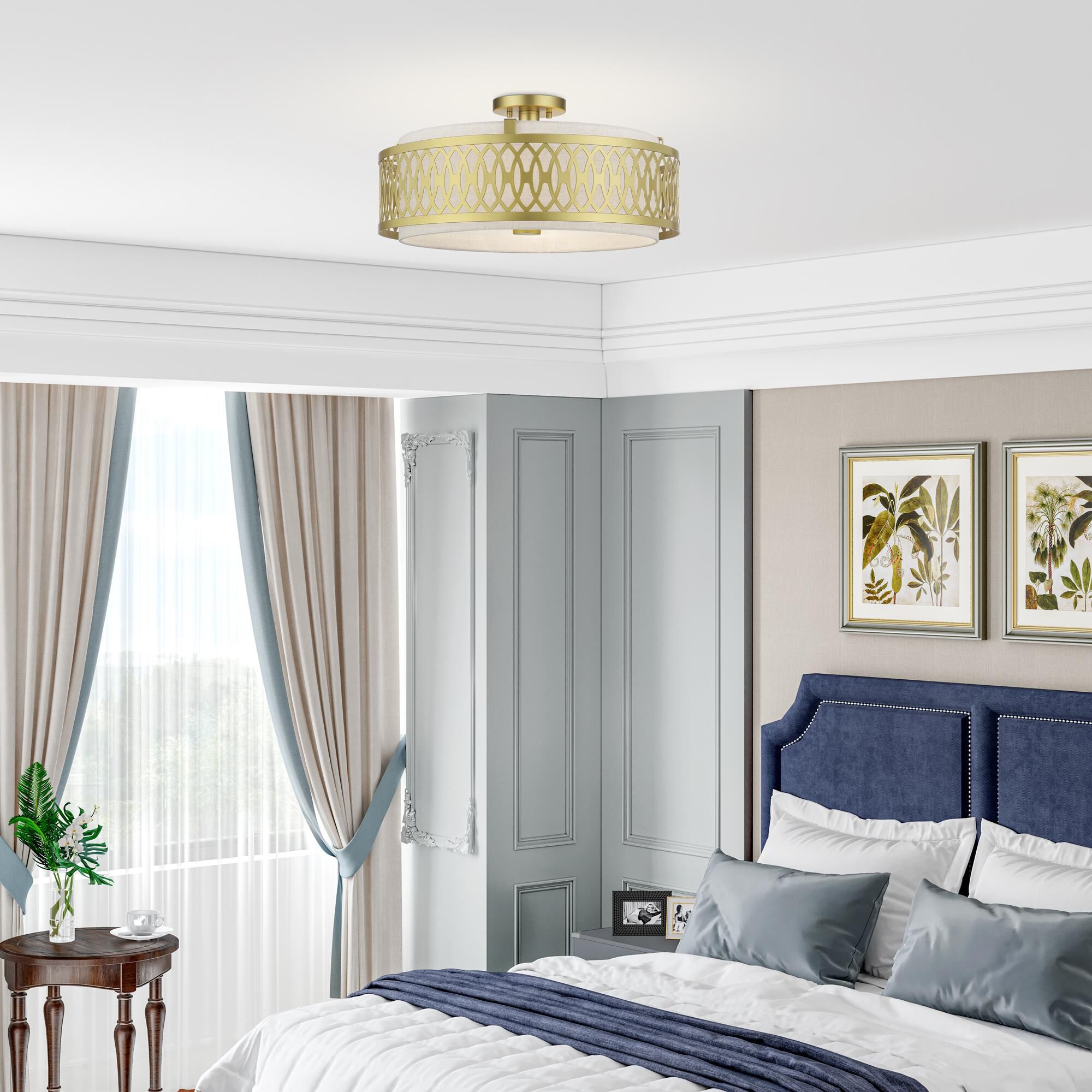 Vistaview 21 Inch Semi Flush Mount by Livex Lighting