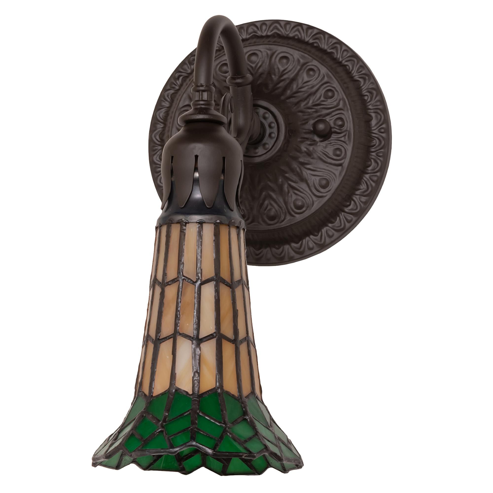 Shown in Oil Rubbed Bronze finish and Amber /Acrylic;Green glass