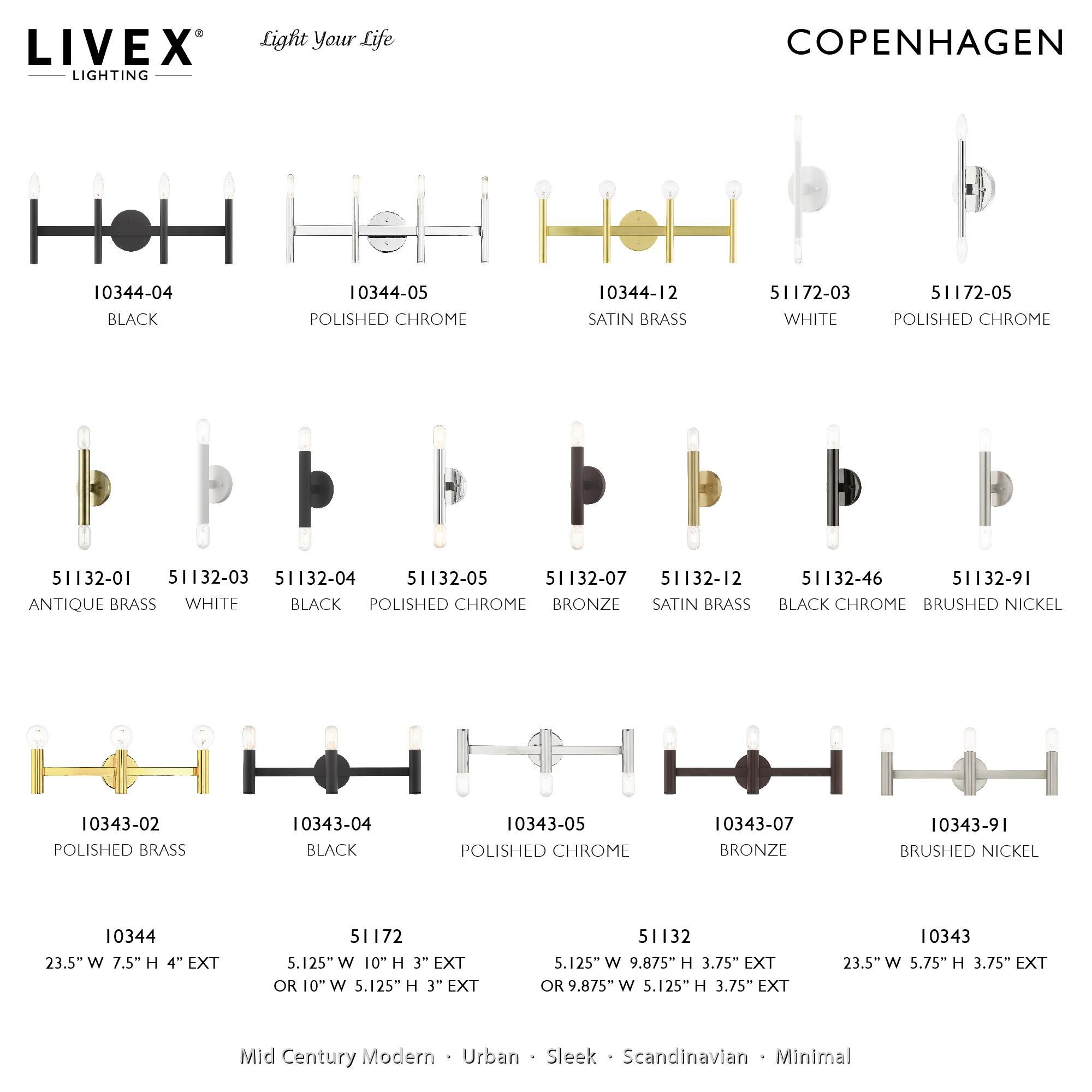 Copenhagen 9 Inch Wall Sconce by Livex Lighting