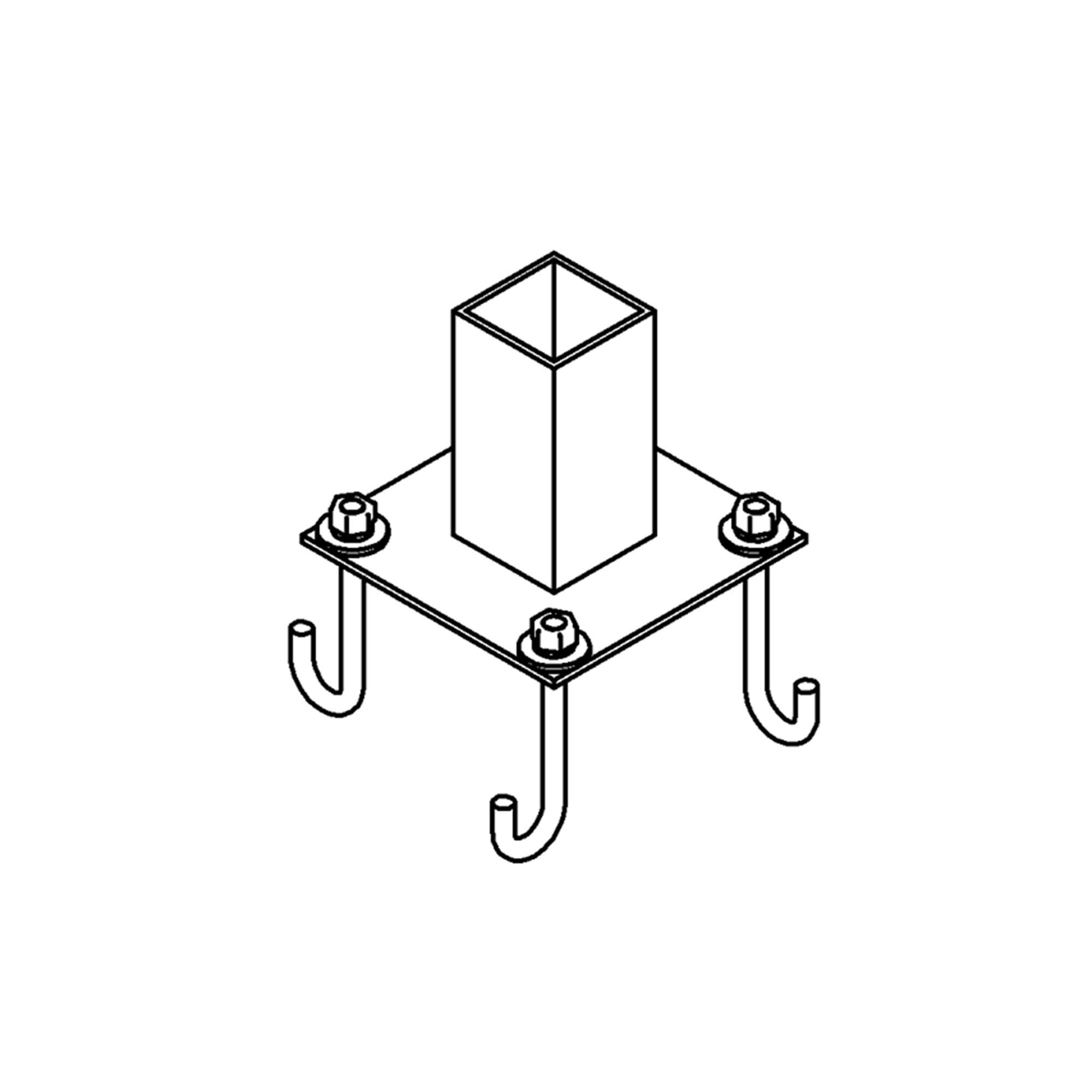 Square Pier Mount Outdoor Outdoor Pier Mount Adapter by Hubbardton Forge