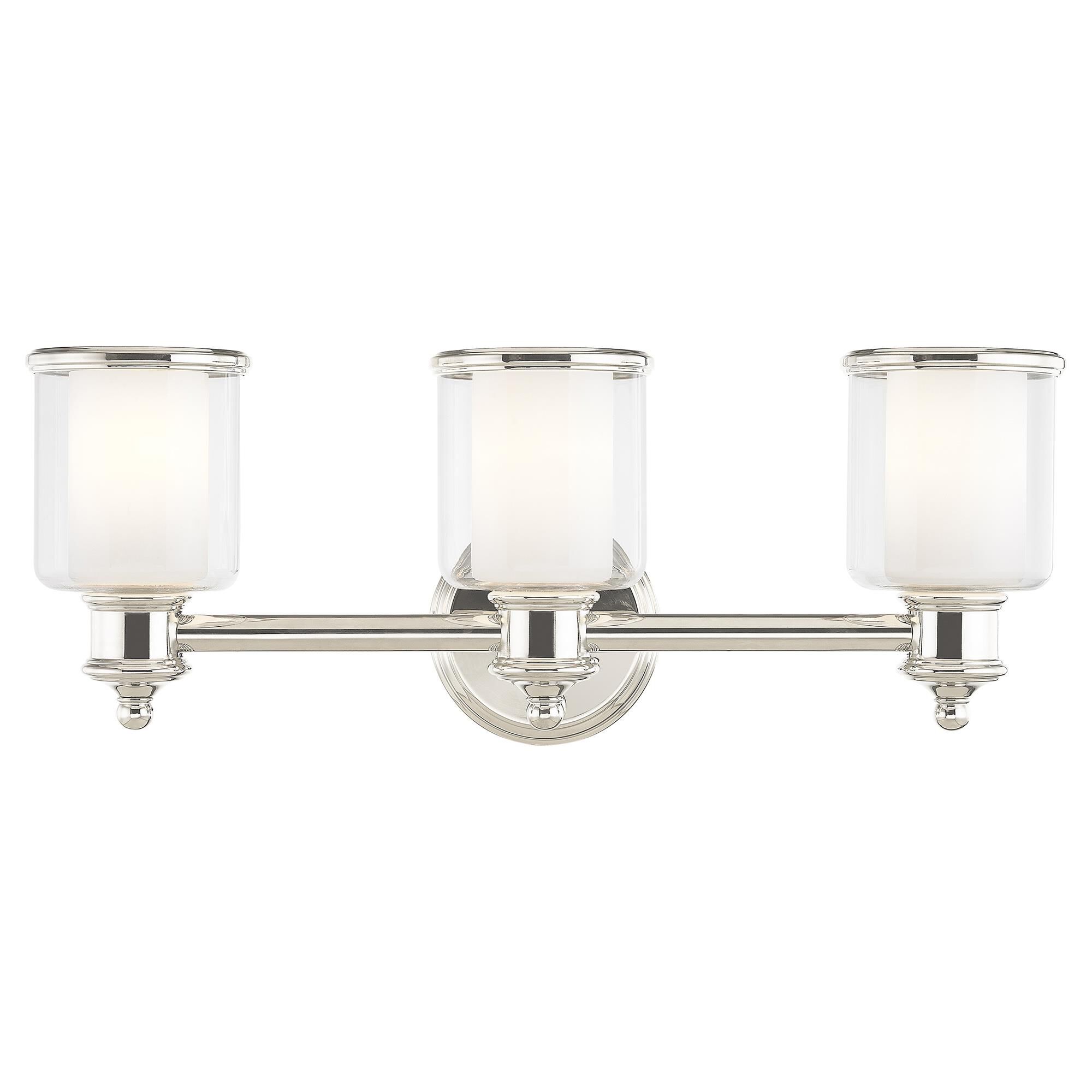 Shown in Polished Nickel finish and Hand Crafted Clear glass