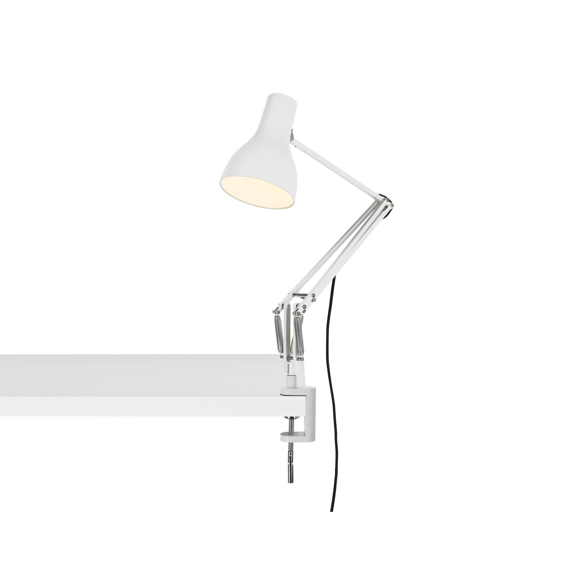 Shown in Alpine White finish and Aluminum shade