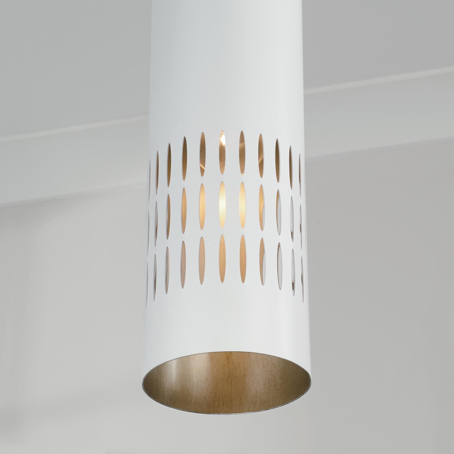 Shown in Aged Brass and White finish and White Metal  with Painted Aged Brass Interior shade