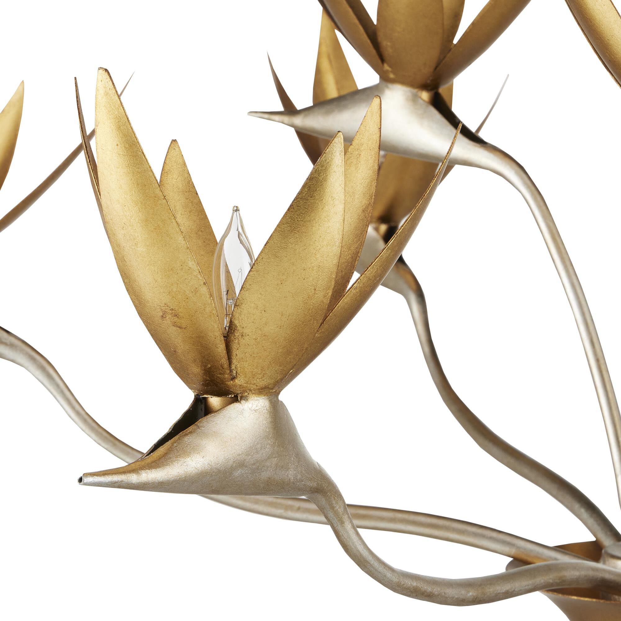 Shown in Contemporary Silver Leaf/Contemporary Gold Leaf/ Contemporary Gold finish