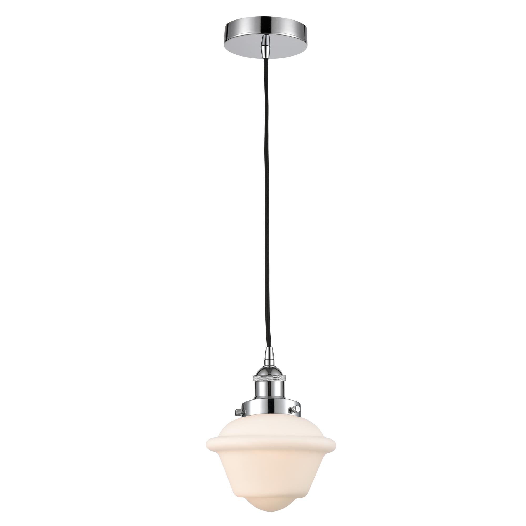 Shown in Polished Chrome finish and Matte White Cased Small Oxford glass