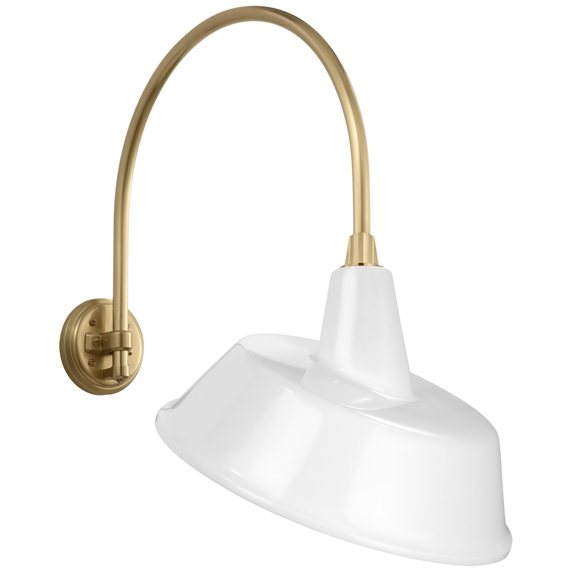 Shown in Hand-Rubbed Antique Brass finish and White Tilted Bowers shade