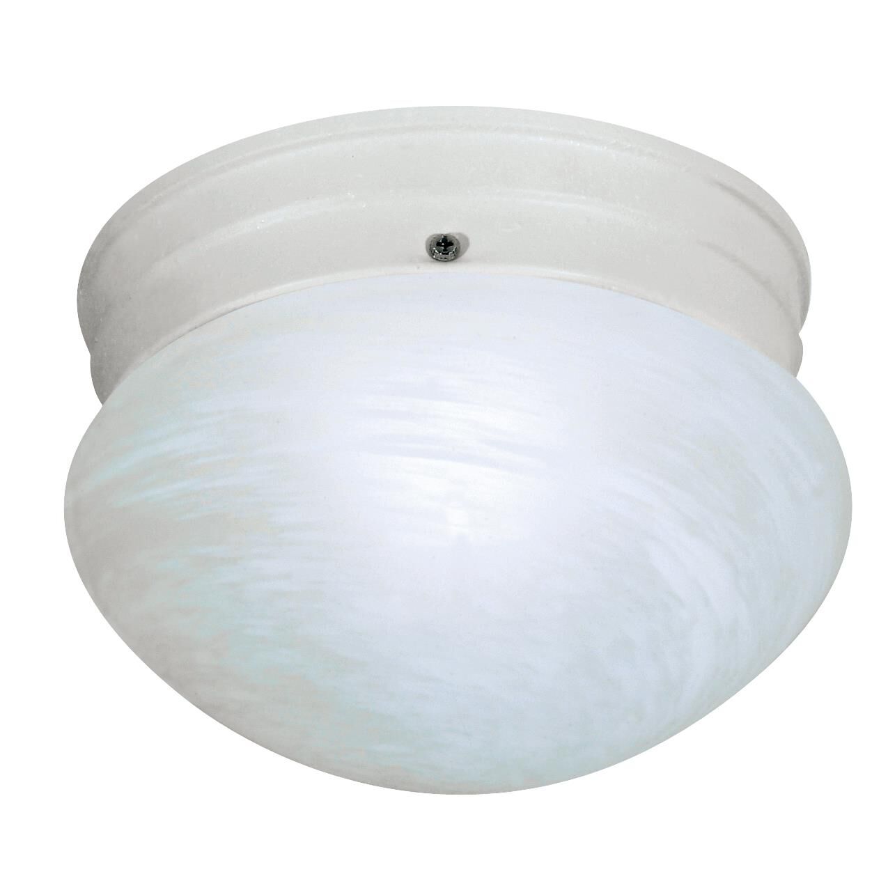 Shown in Textured White finish and Small Alabaster Mushroom glass