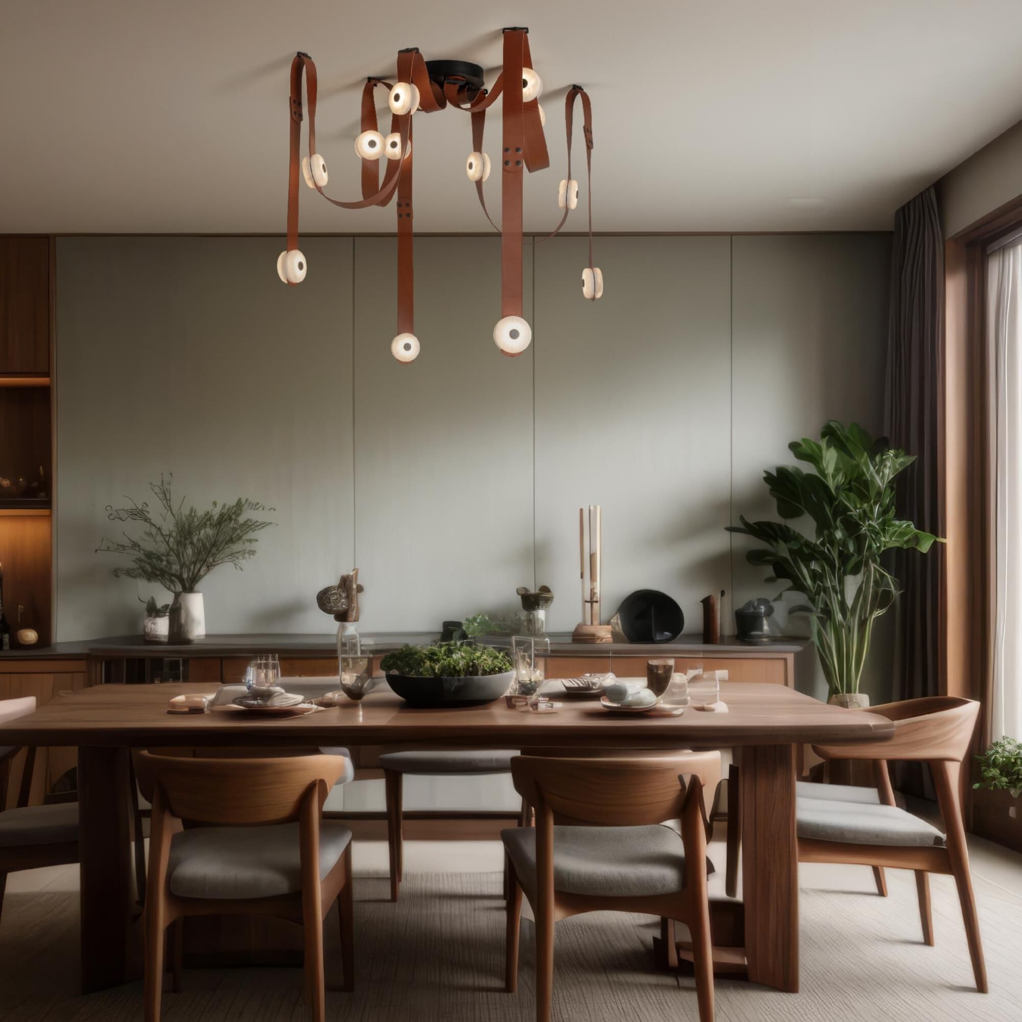 Shown in Black finish and Alabaster shade and Chestnut accent