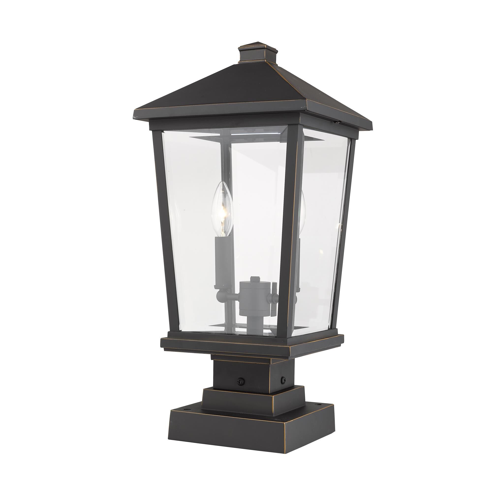 Shown in Oil Rubbed Bronze finish and Glass shade