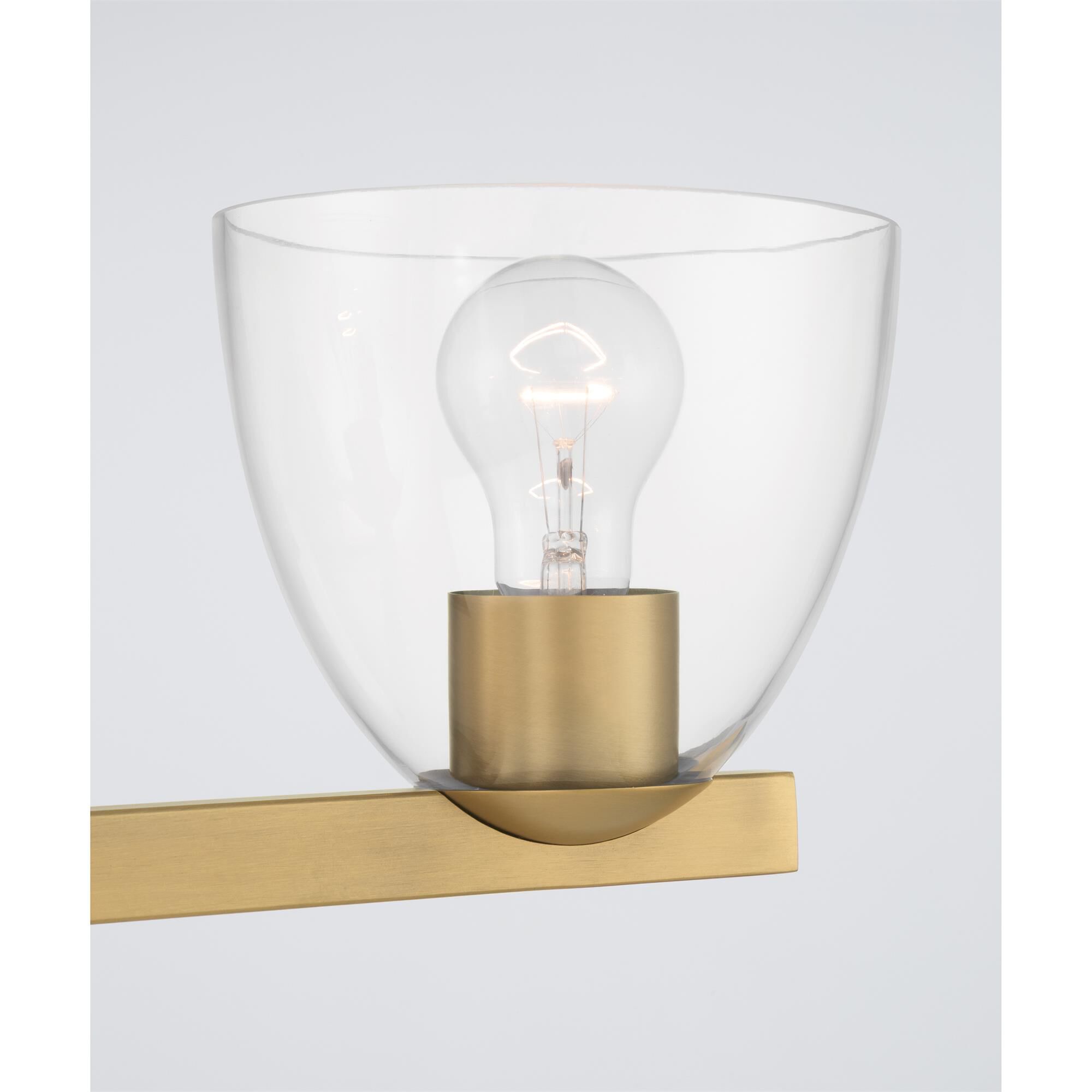 Shown in Legacy Brass finish and Clear glass