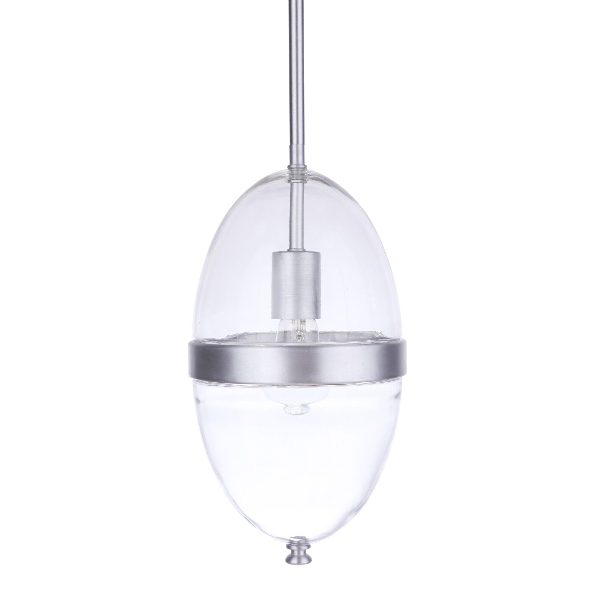 Shown in Satin Aluminum finish and Clear glass and Glass shade