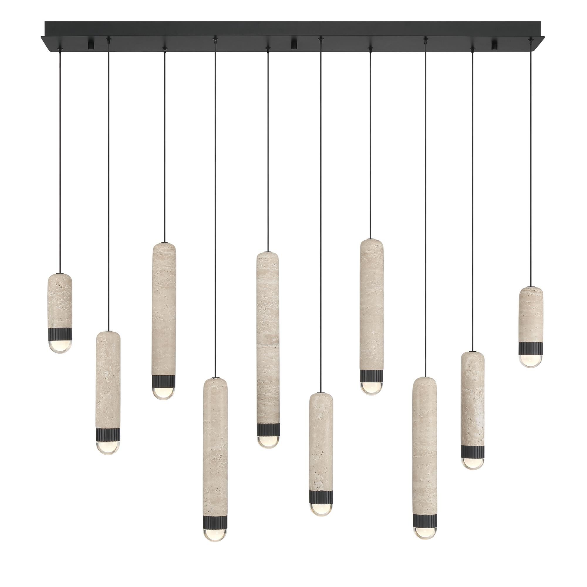 Shown in Matte Black finish and Travertine shade