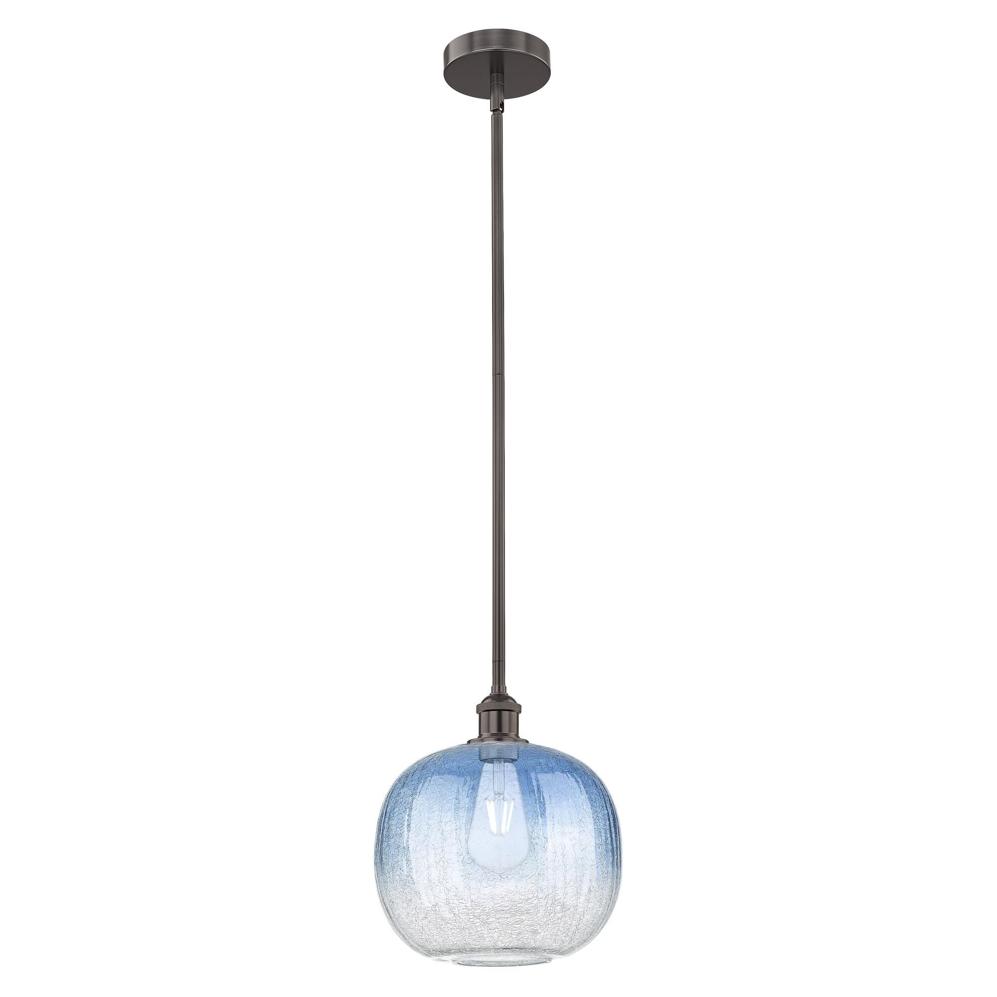 Shown in Oil Rubbed Bronze finish and Sapphire Blue glass