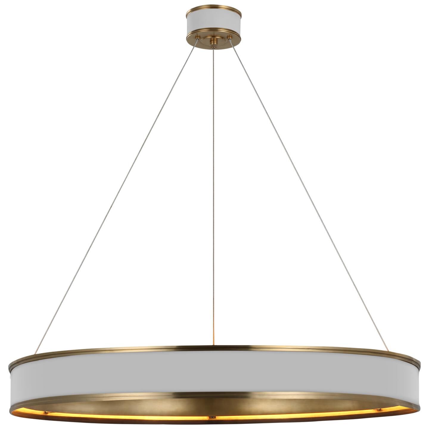 Shown in Matte White And Antique-Burnished Brass finish