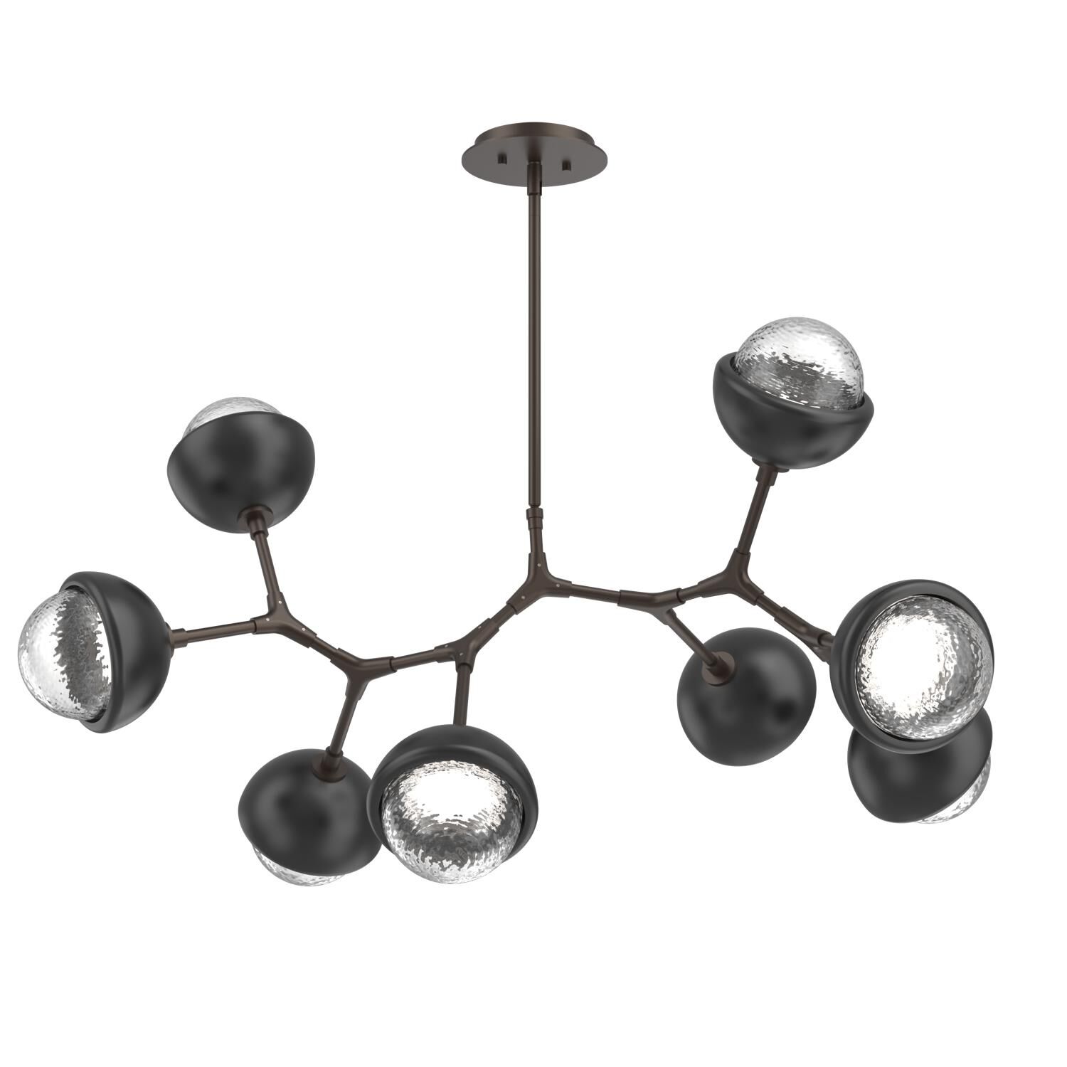 Shown in Flat Bronze finish and Clear glass and Matte Black accent