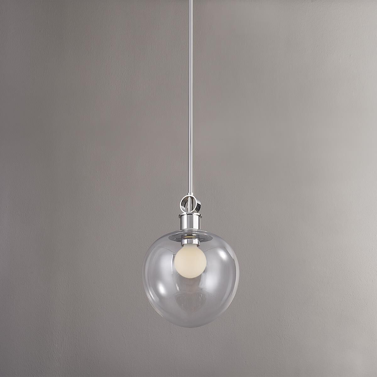 Shown in Polished Nickel finish and Clear glass