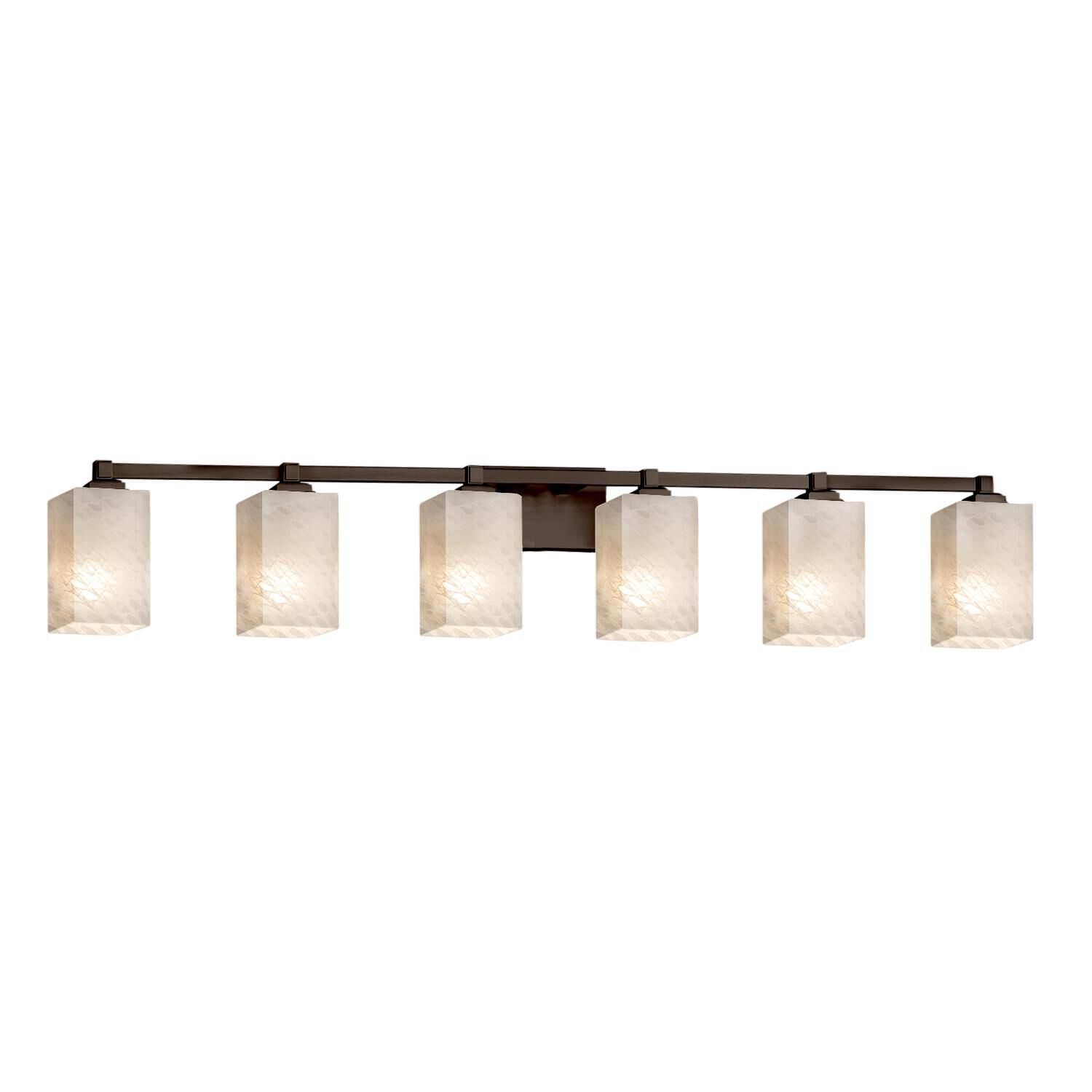 Shown in Dark Bronze finish and Artisan glass and Weave shade and Square with Flat Rim accent