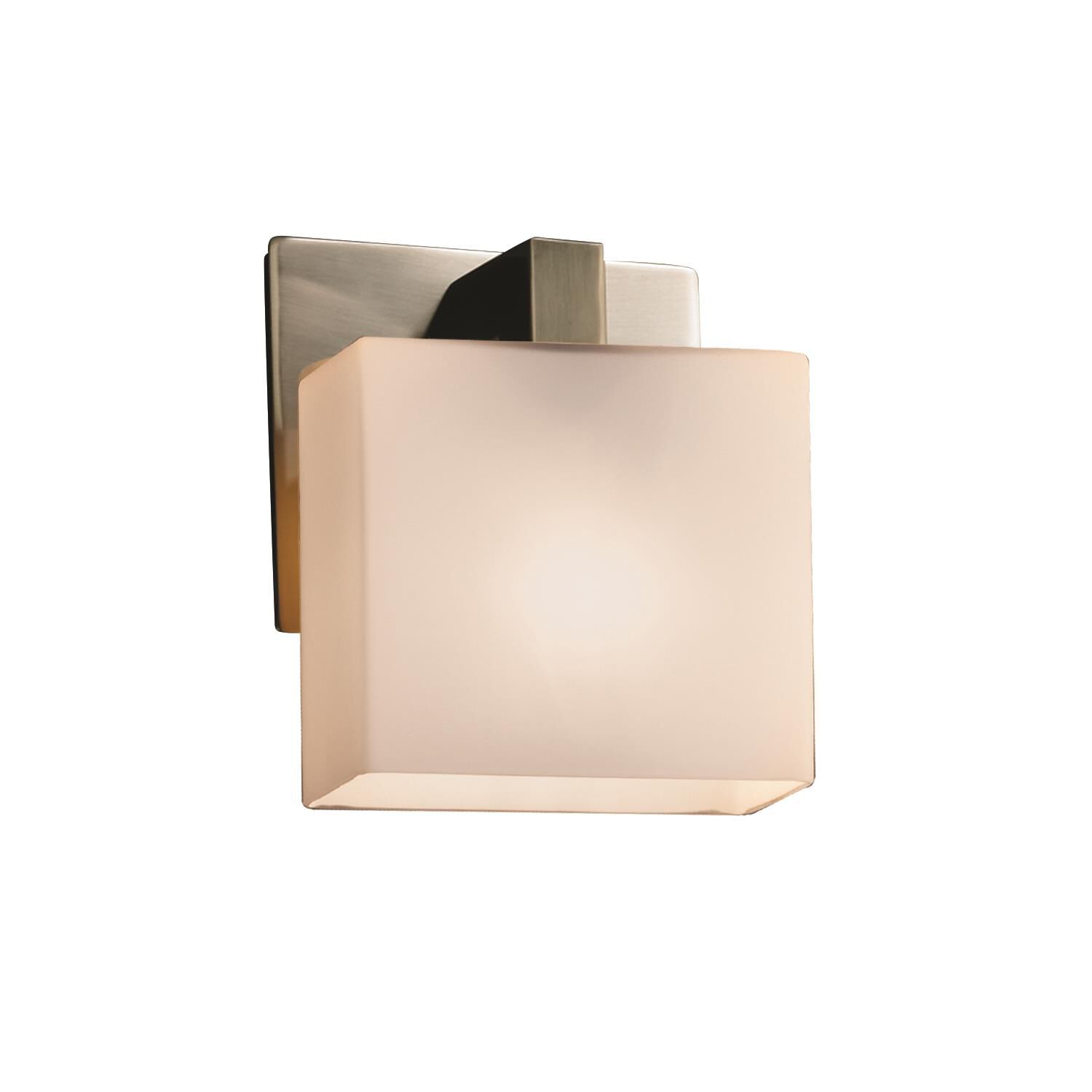 Shown in Brushed Nickel finish and Artisan glass and Opal shade and Rectangle accent